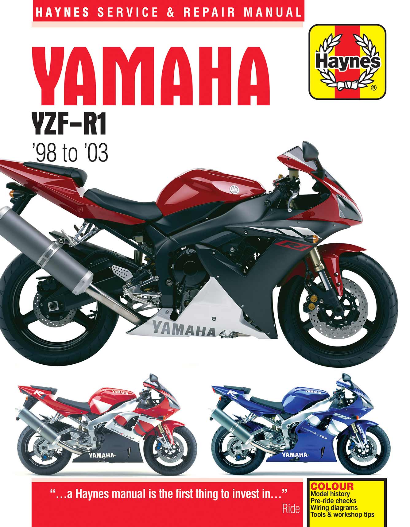 Yamaha YZF-R1 (1998-2003) Haynes Repair Manual Printed Book Front Cover