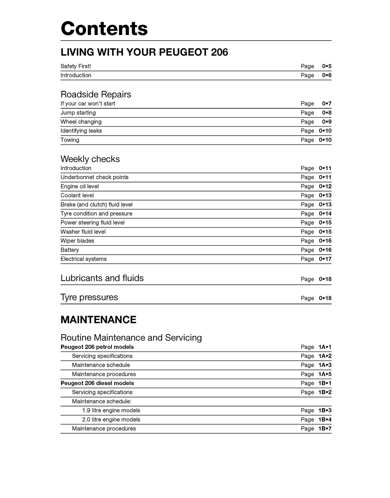 Peugeot 206 Petrol & Diesel (1998-2001) Haynes Repair Manual