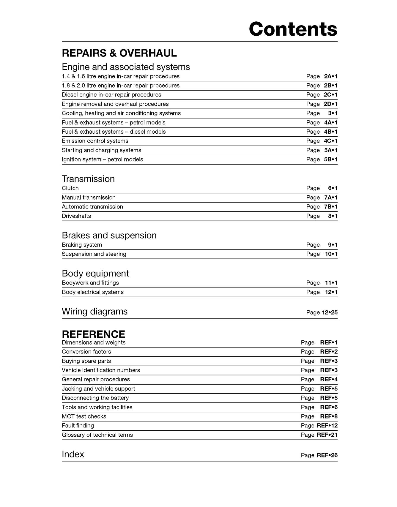 Ford Focus Petrol & Diesel (1998-2001) Haynes Repair Manual