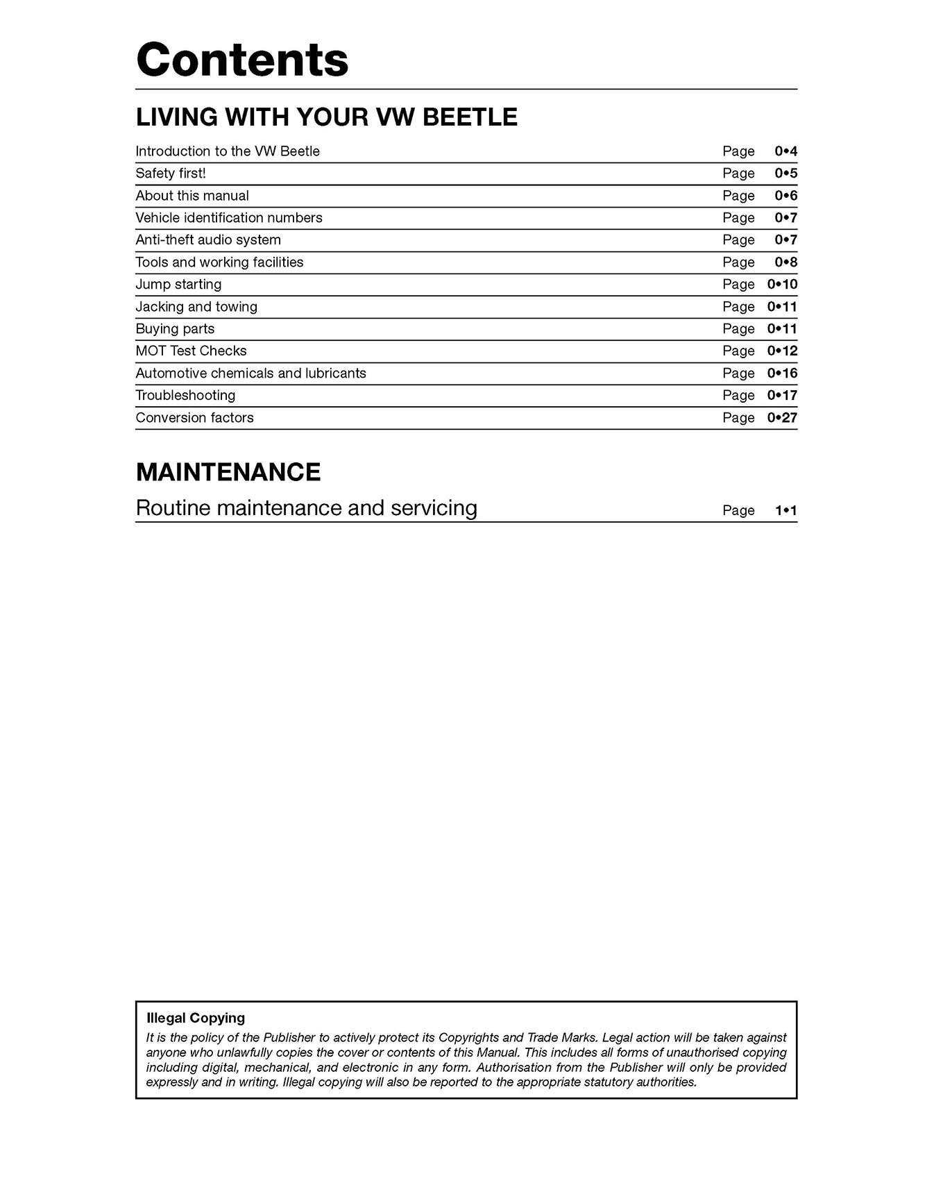 Volkswagen Beetle Petrol & Diesel (Apr 1999-2007) Haynes Repair Manual