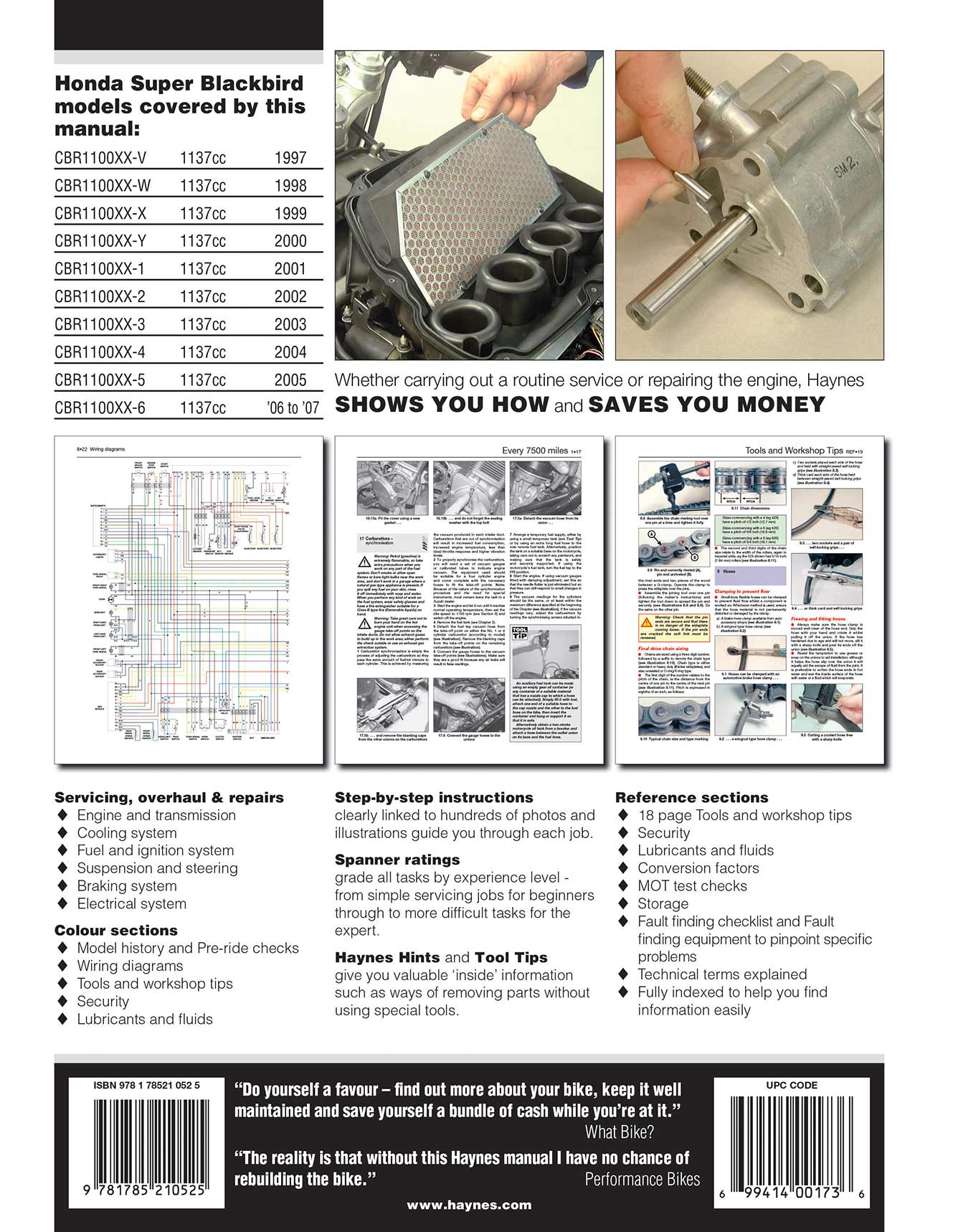 Honda CBR1100XX Super Blackbird (1997-2007) Haynes Repair Manual
