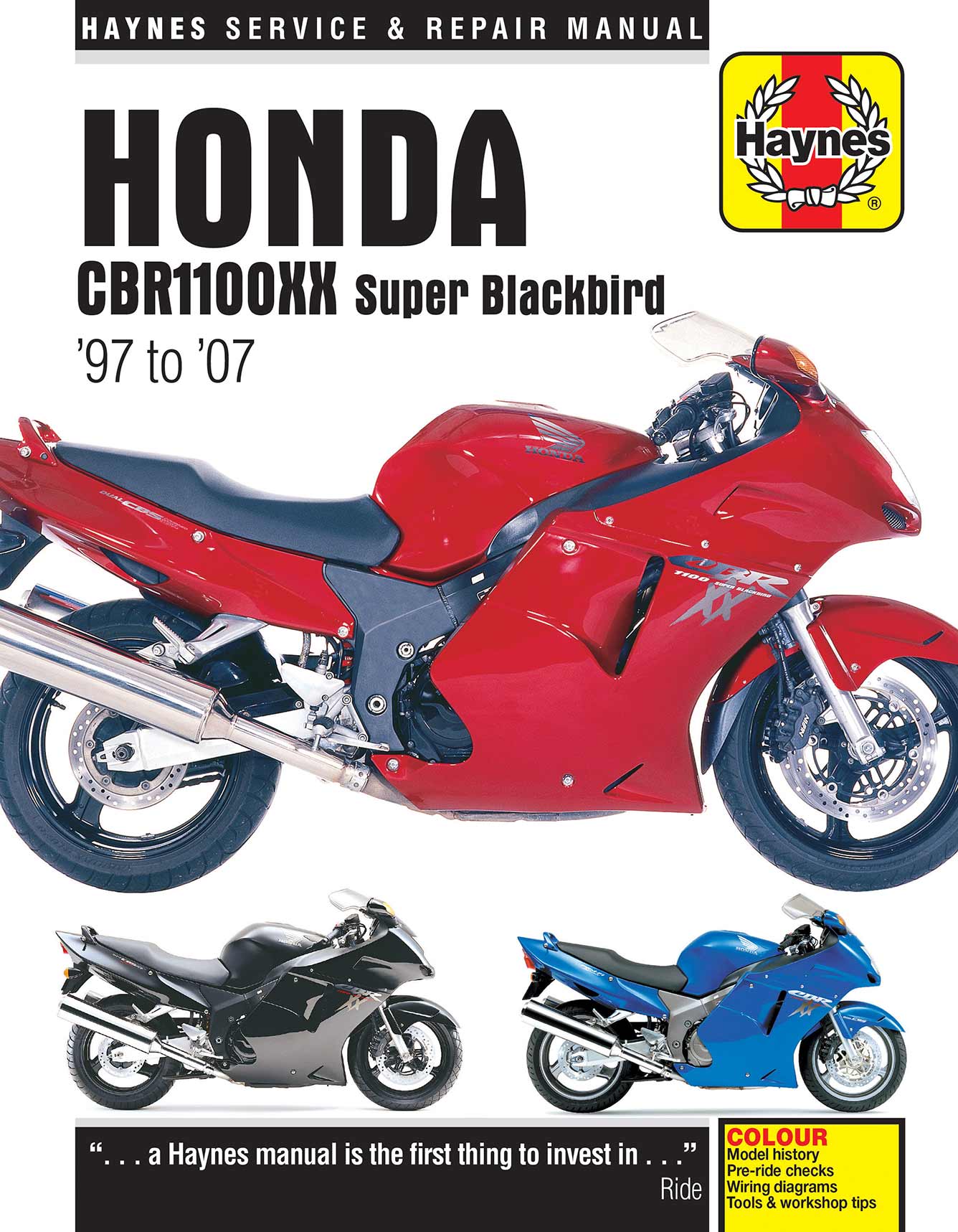 Honda CBR1100XX Super Blackbird (1997-2007) Haynes Repair Manual Printed Book Front Cover
