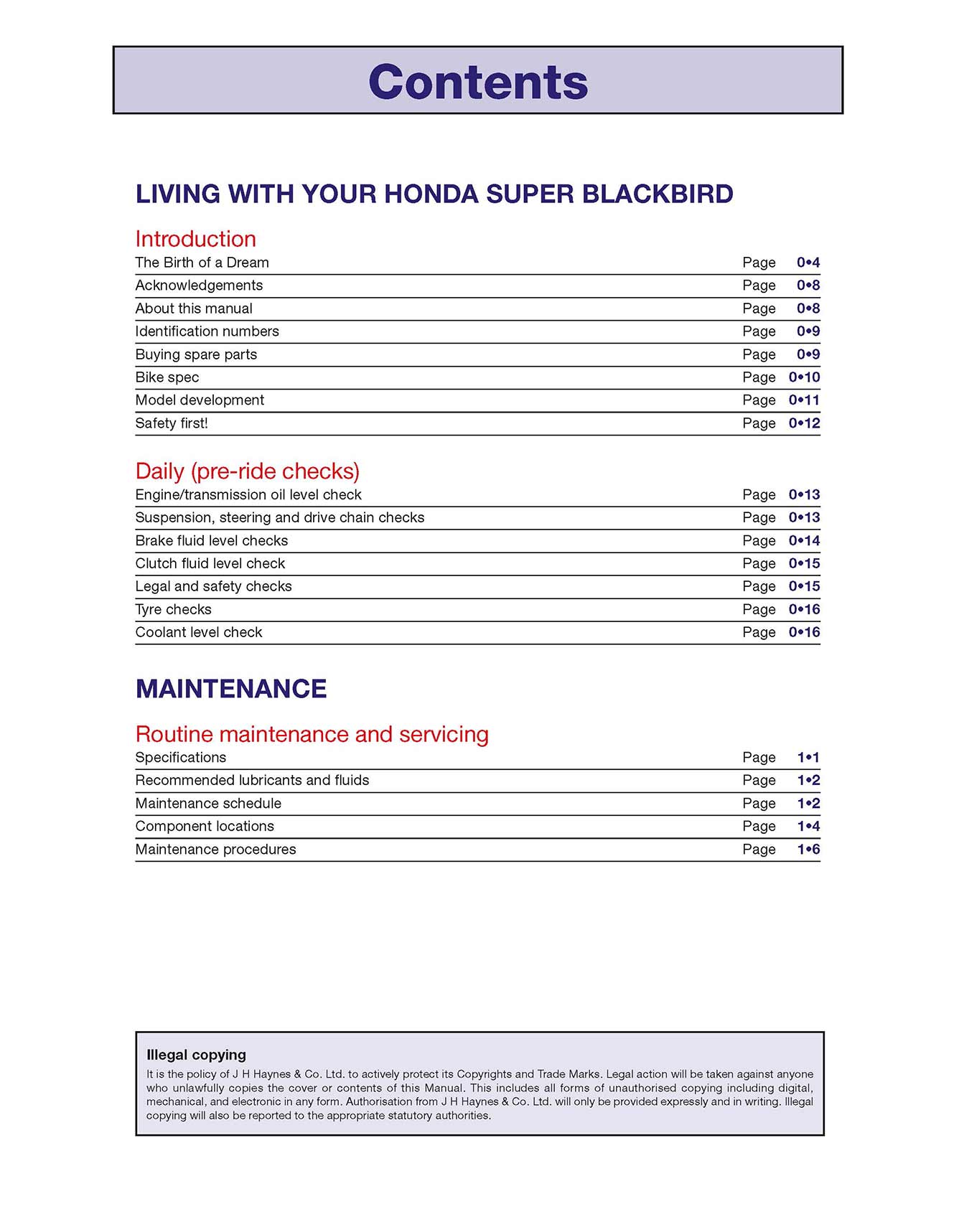 Honda CBR1100XX Super Blackbird (1997-2007) Haynes Repair Manual