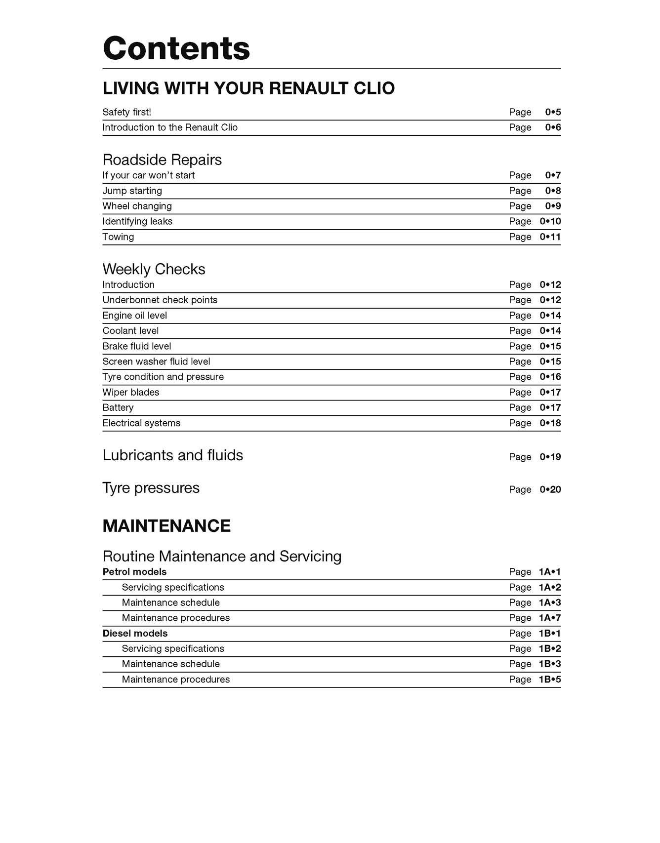 Renault Clio Petrol & Diesel (May 1998-May 2001) Haynes Repair Manual