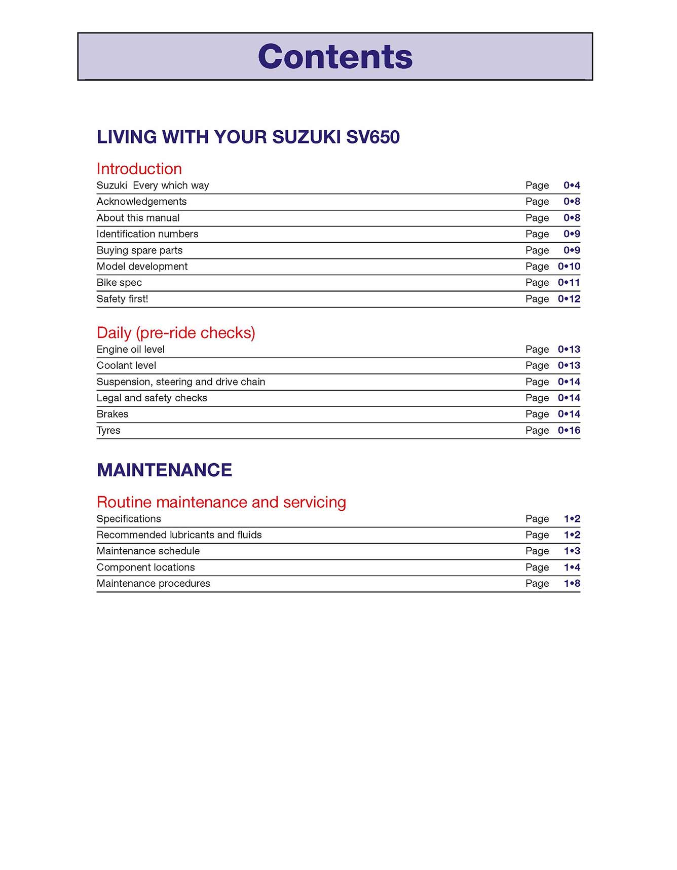 Suzuki SV650 & SV650S (1999-2008) Haynes Repair Manual