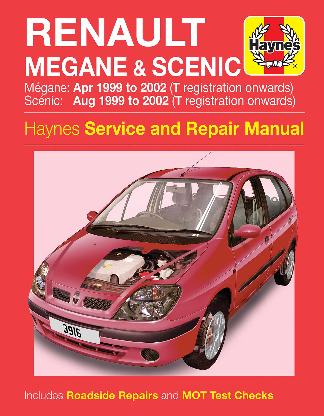 Renault Megane & Scenic Petrol & Diesel (Apr 1999-2002) Haynes Repair Manual Printed Book Front Cover