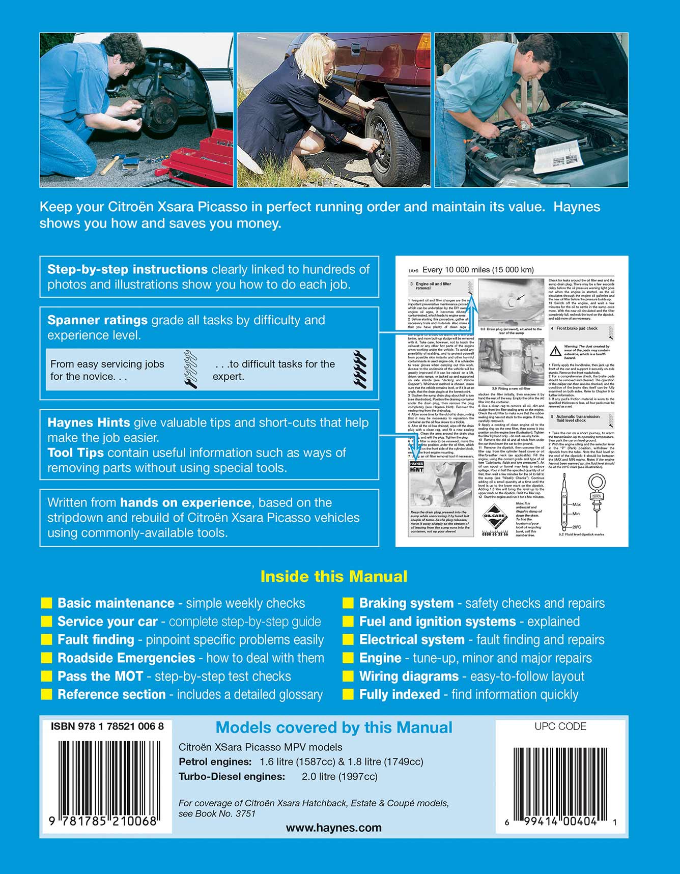 Citroen Xsara Picasso Petrol & Diesel (2000-2002) Haynes Repair Manual