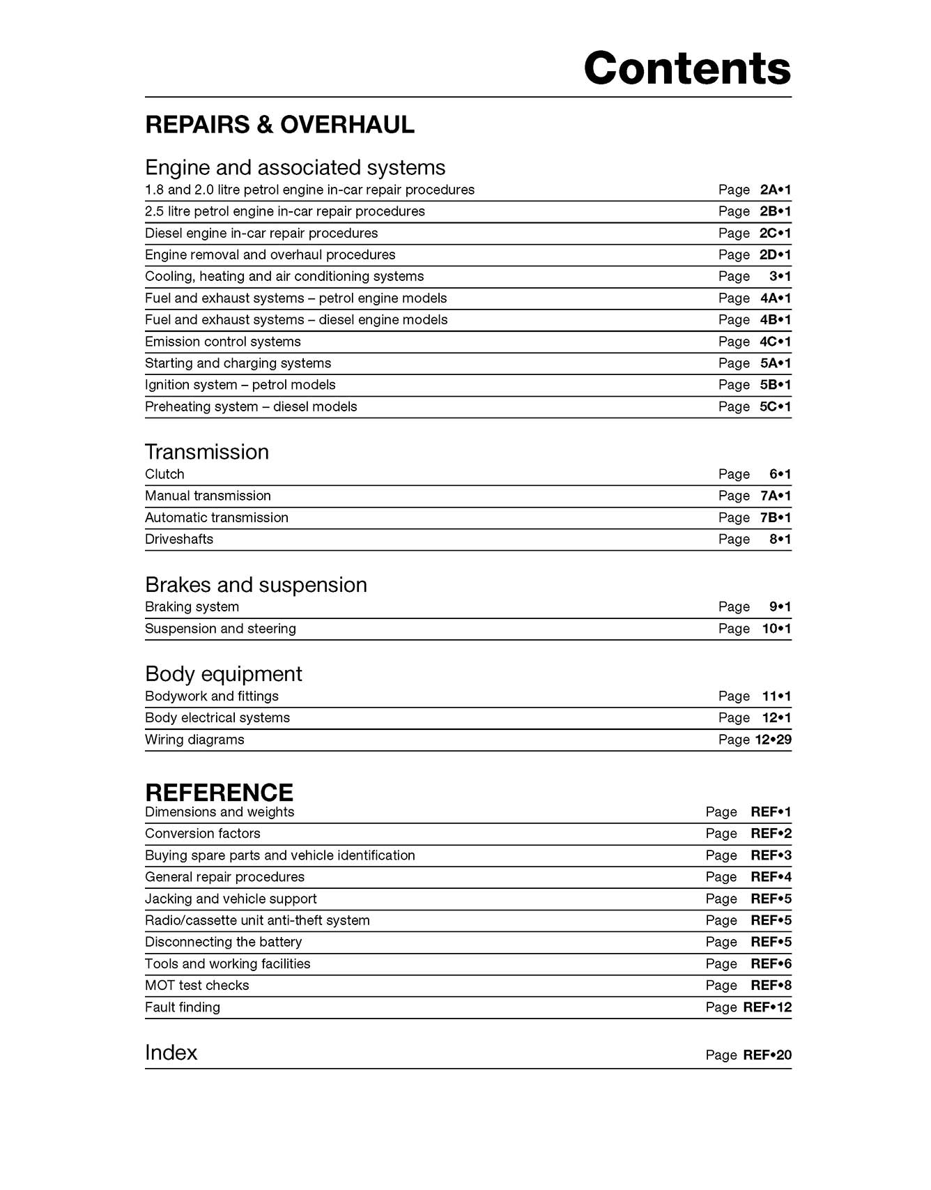Ford Mondeo Petrol & Diesel (Oct 2000-Jul 2003) Haynes Repair Manual