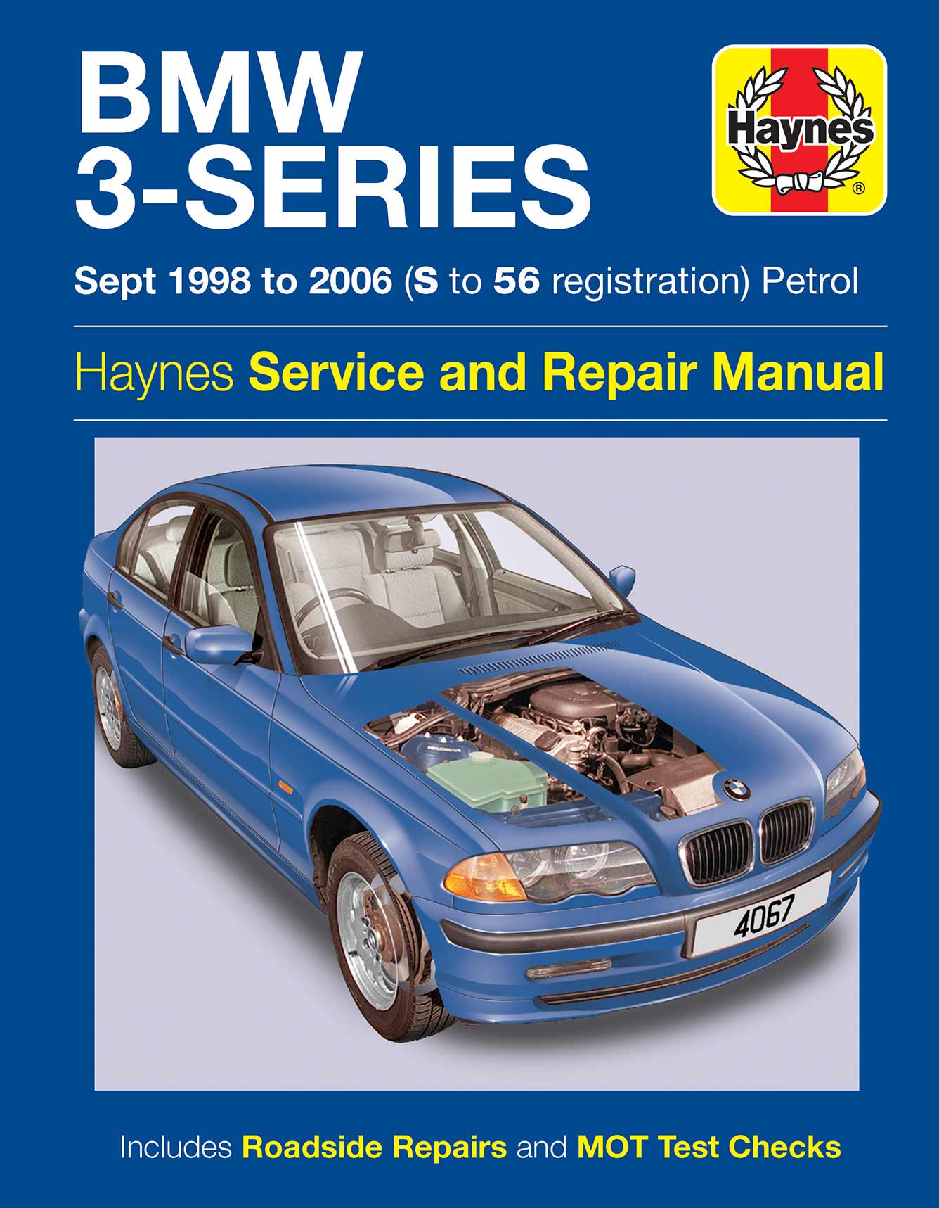 BMW 3-Series Petrol (Sept 1998-2006) Haynes Repair Manual Printed Book Front Cover