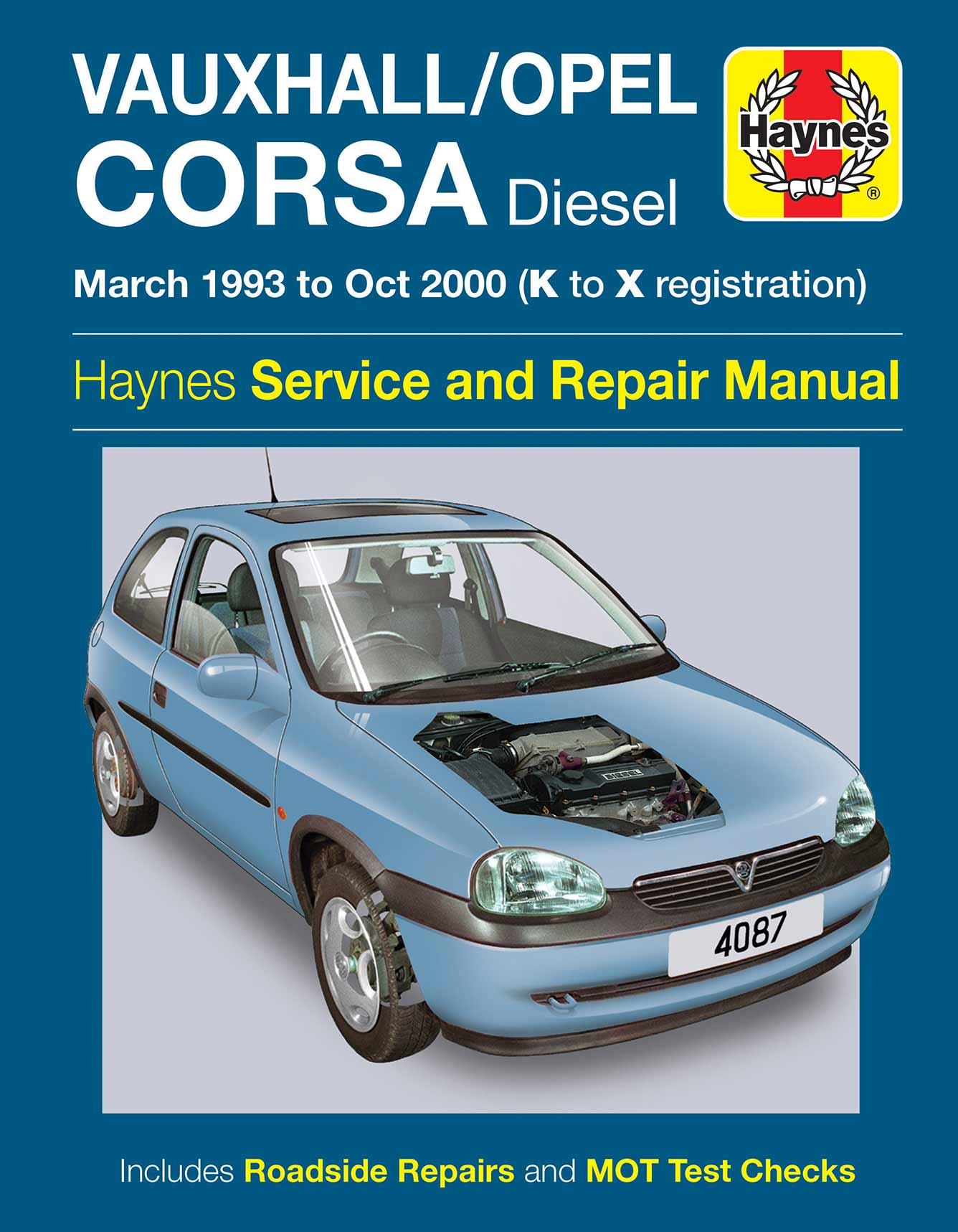 Vauxhall/Opel Corsa Diesel (Mar 1993-Oct 2000) Haynes Repair Manual Printed Book Front Cover