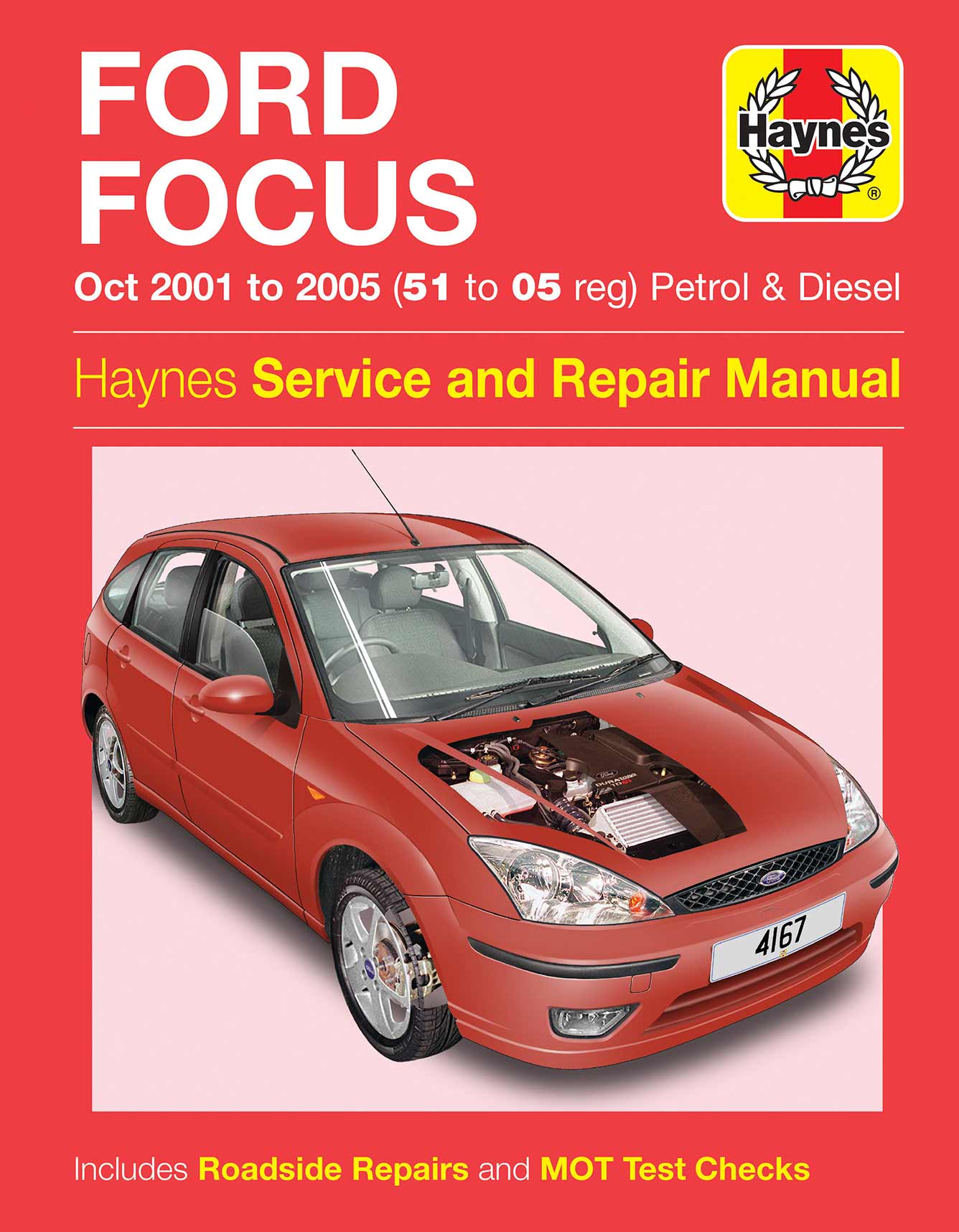 Ford Focus Petrol & Diesel (Oct 2001-2005) Haynes Repair Manual Printed Book Front Cover