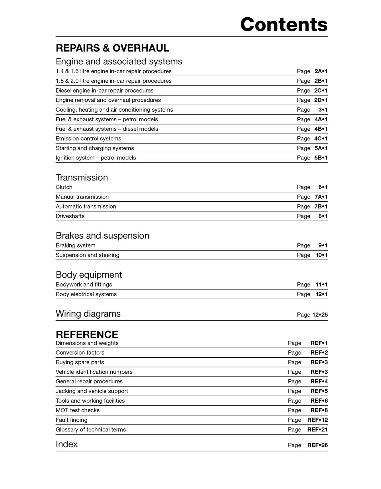 Ford Focus Petrol & Diesel (Oct 2001-2005) Haynes Repair Manual