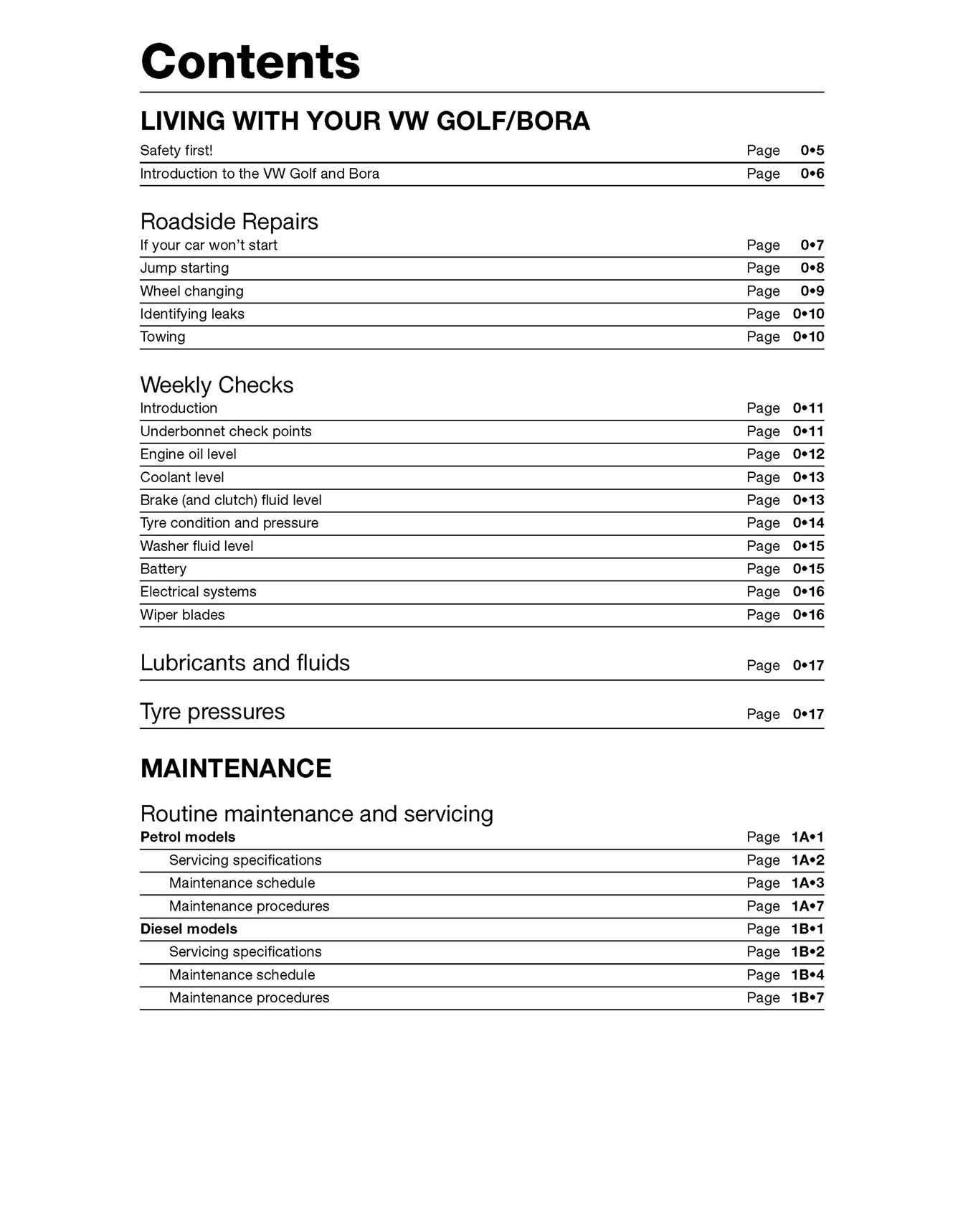 Volkswagen Golf & Bora 4-cyl Petrol & Diesel (2001-2003) Haynes Repair Manual