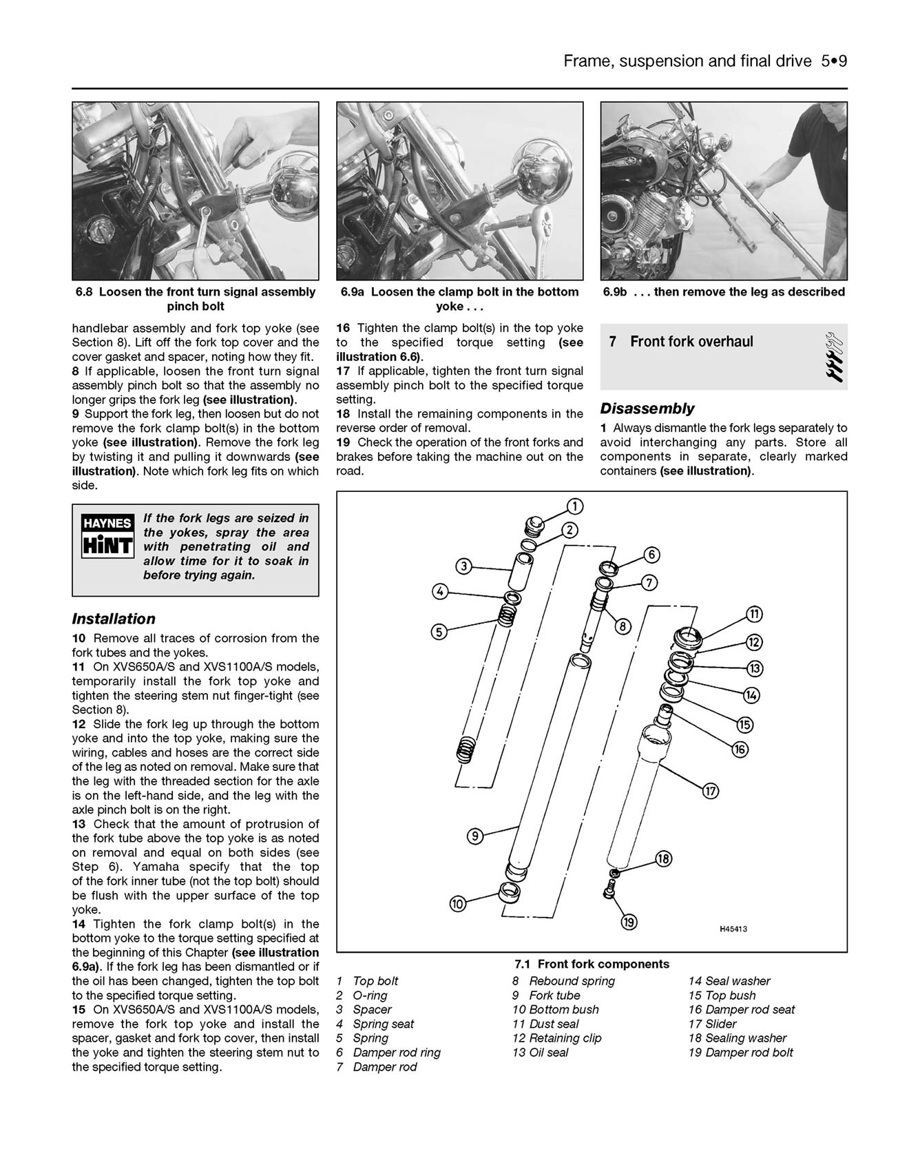 Yamaha XVS650 & 1100 Drag Star/V-Star (1997-2011) Haynes Repair Manual
