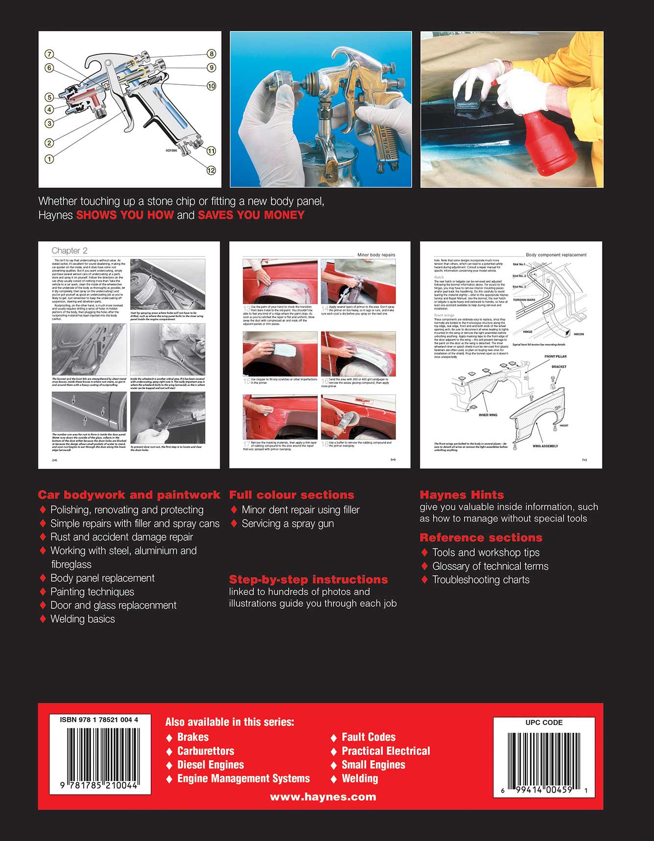 Haynes Manual on Bodywork Printed Book Back Cover