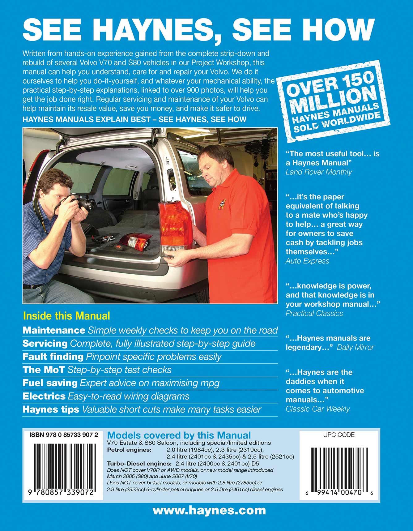 Volvo V70 / S80 Petrol & Diesel (1998-2007) Haynes Repair Manual