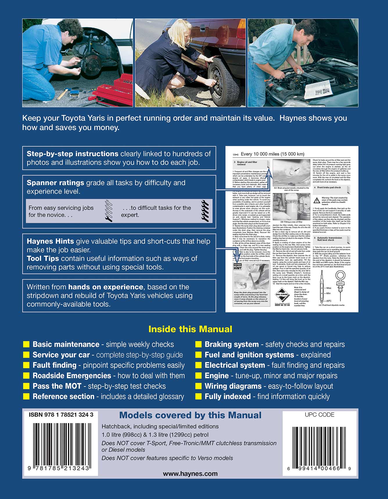 Toyota Yaris Petrol (1999-2005) Haynes Repair Manual