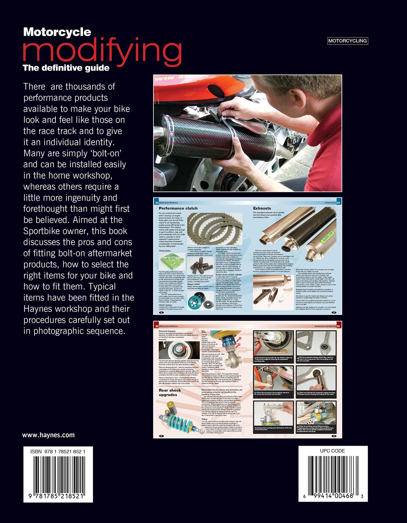 Motorcycle Modifying Haynes Manual Printed Book Back Cover