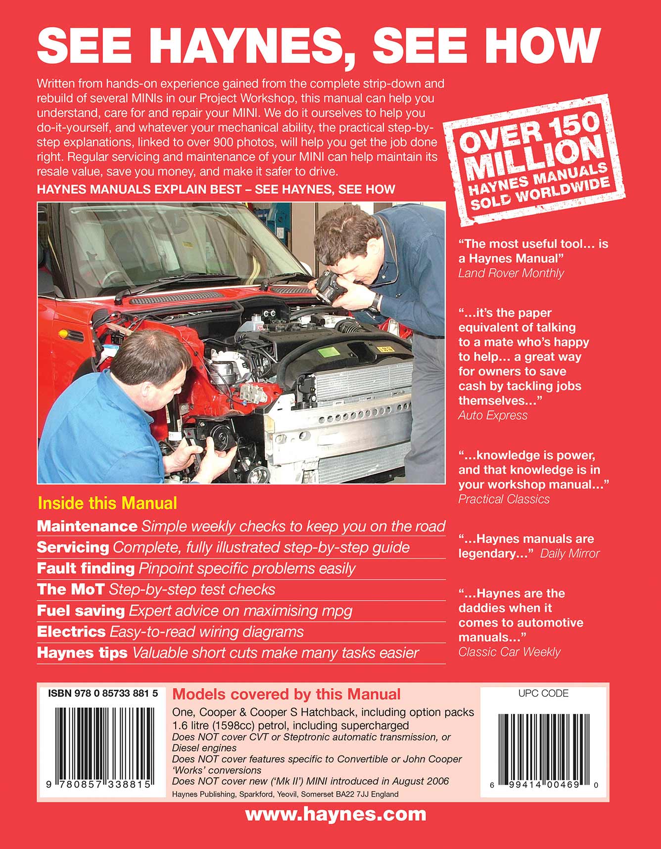 MINI Petrol (July 2001-2006) Haynes Repair Manual