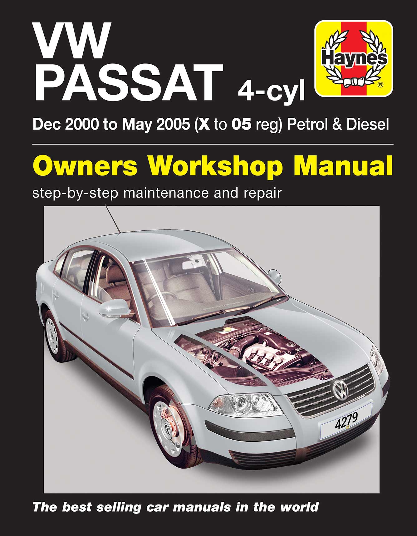 Volkswagen Passat Petrol & Diesel (Dec 2000-May 2005) Haynes Repair Manual Printed Book Front Cover
