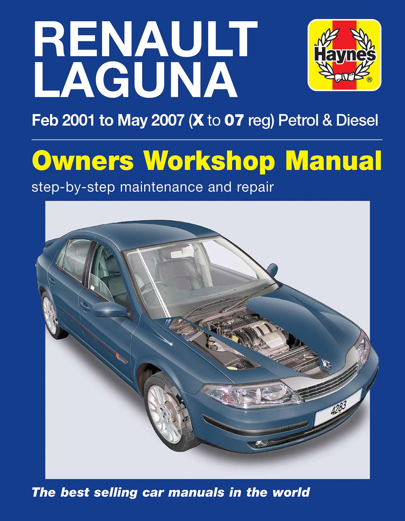 Renault Laguna Petrol & Diesel (Feb 2001-May 2007) Haynes Repair Manual Printed Book Front Cover