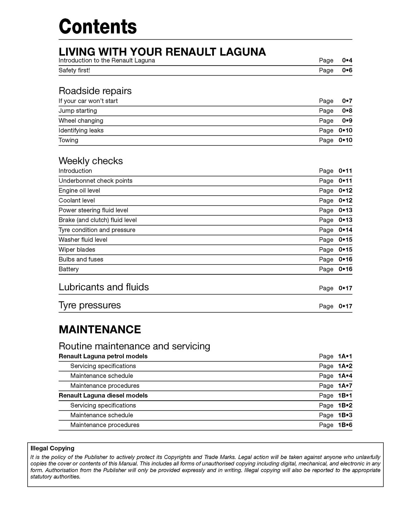 Renault Laguna Petrol & Diesel (Feb 2001-May 2007) Haynes Repair Manual