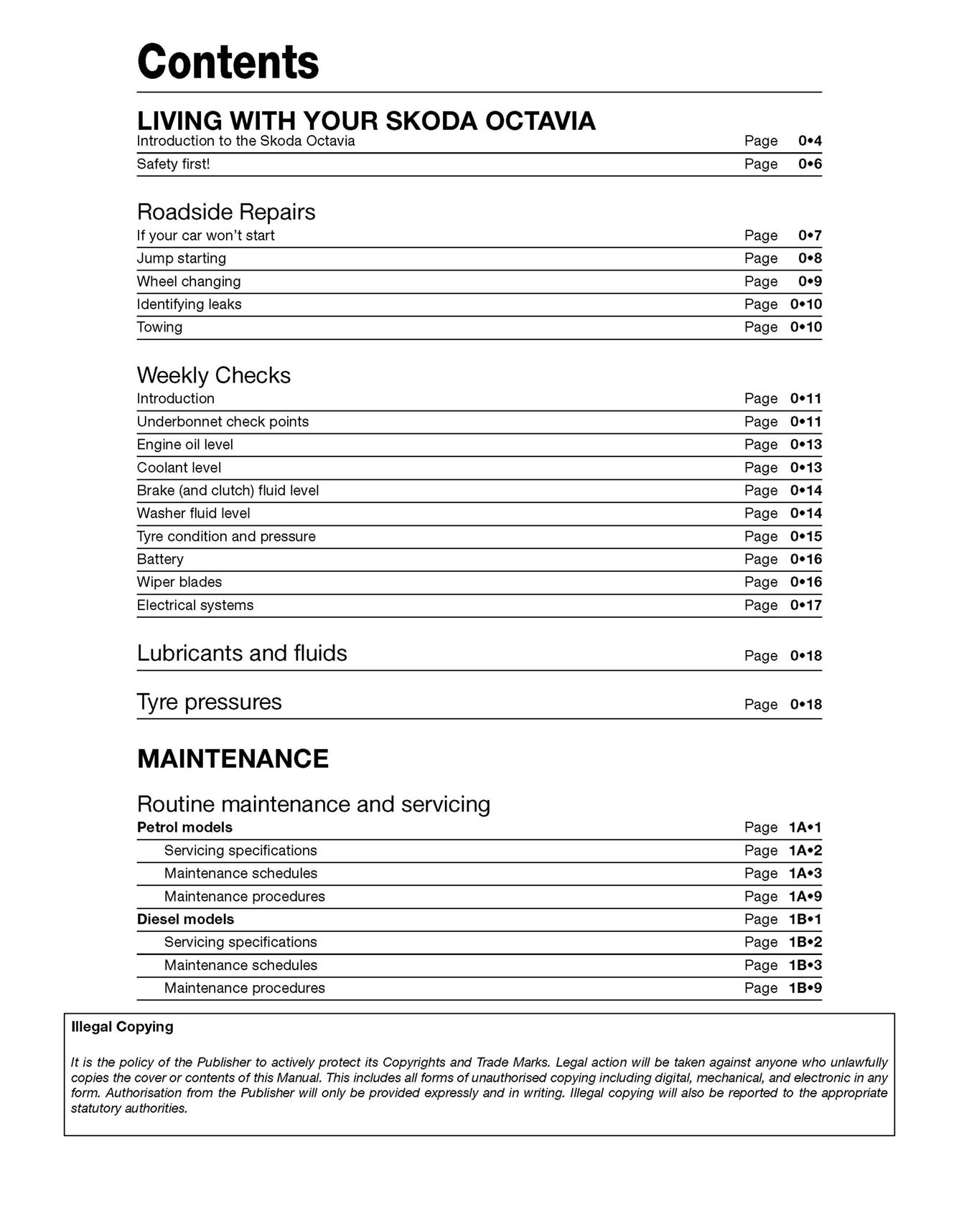 Skoda Octavia Petrol & Diesel (1998-Apr 2004) Haynes Repair Manual