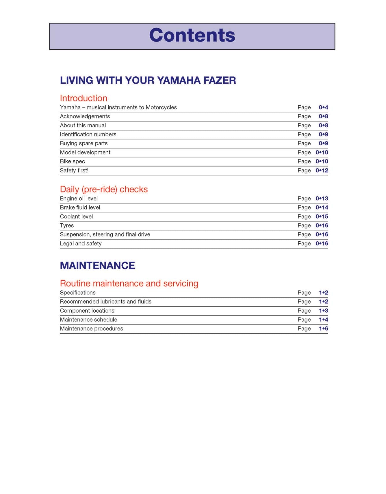 Yamaha FZS1000 Fazer (2001-2005) Haynes Repair Manual