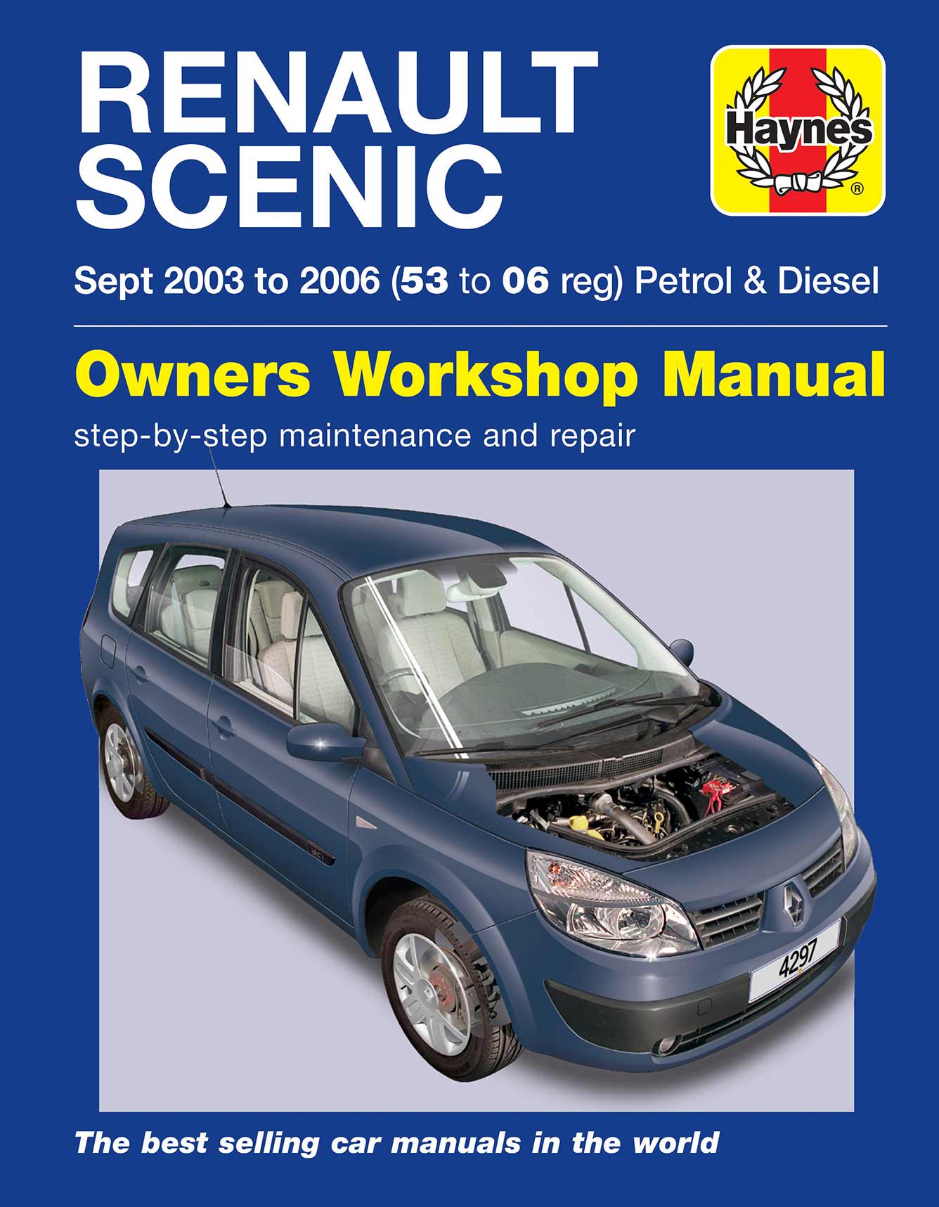 Renault Scenic Petrol & Diesel (Sept 2003-2006) Haynes Repair Manual Printed Book Front Cover