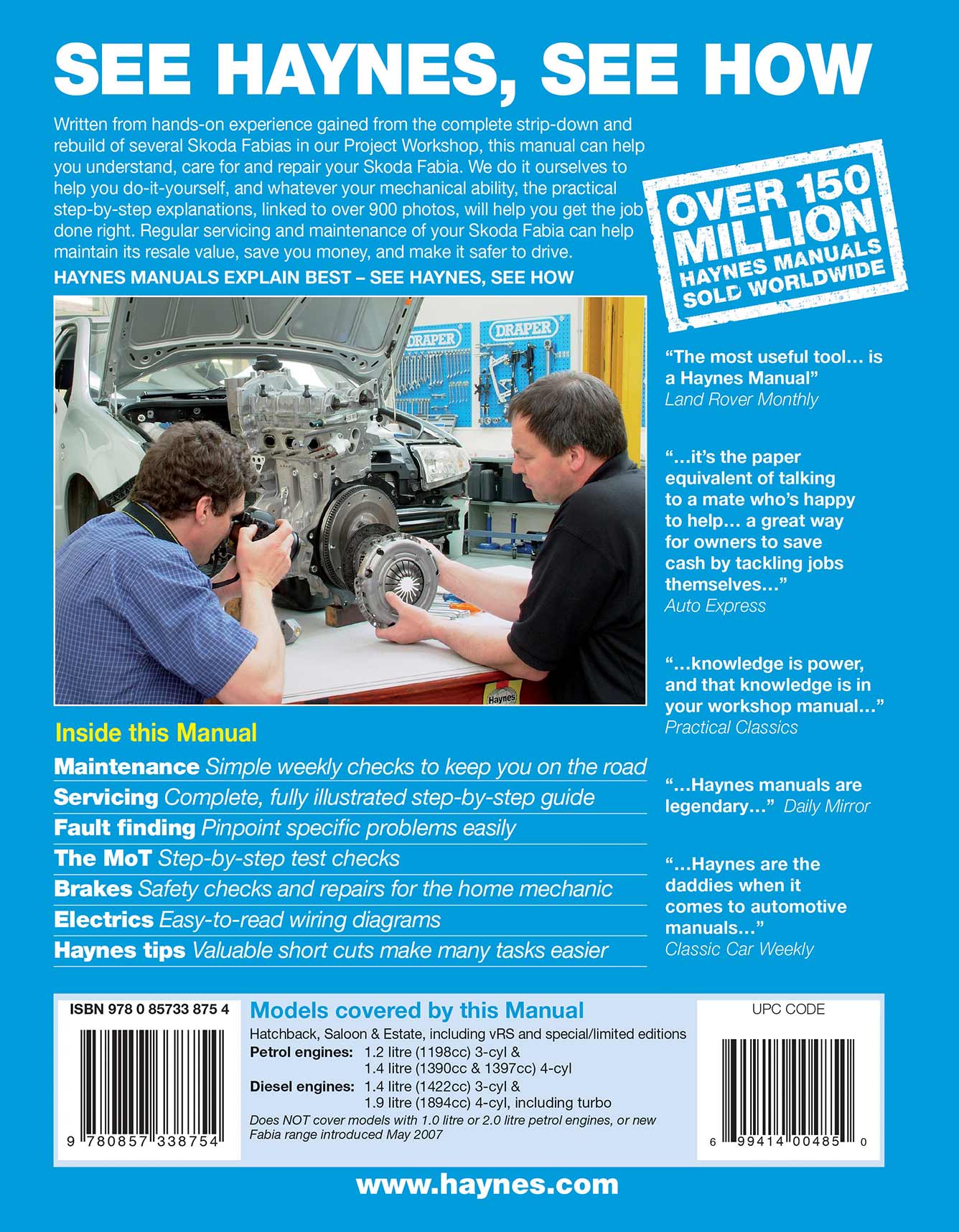 Skoda Fabia Petrol & Diesel (2000-2006) Haynes Repair Manual
