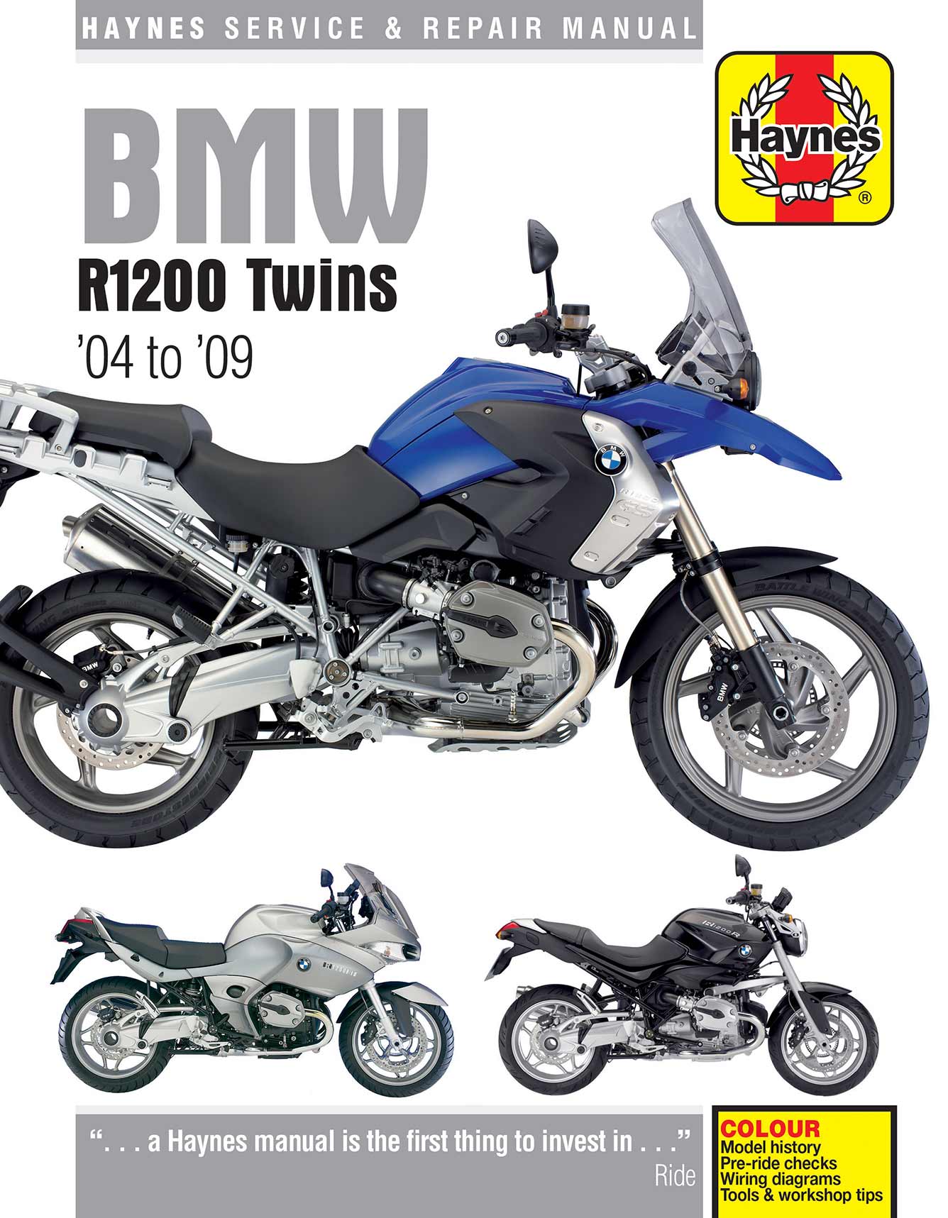 BMW R1200 Twins (2004-2009) Haynes Repair Manual Printed Book Front Cover