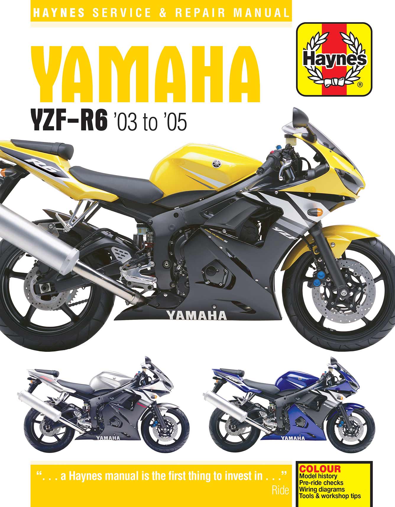 Yamaha YZF-R6 Haynes Repair Manual (2003-2005) Haynes Repair Manual Printed Book Front Cover