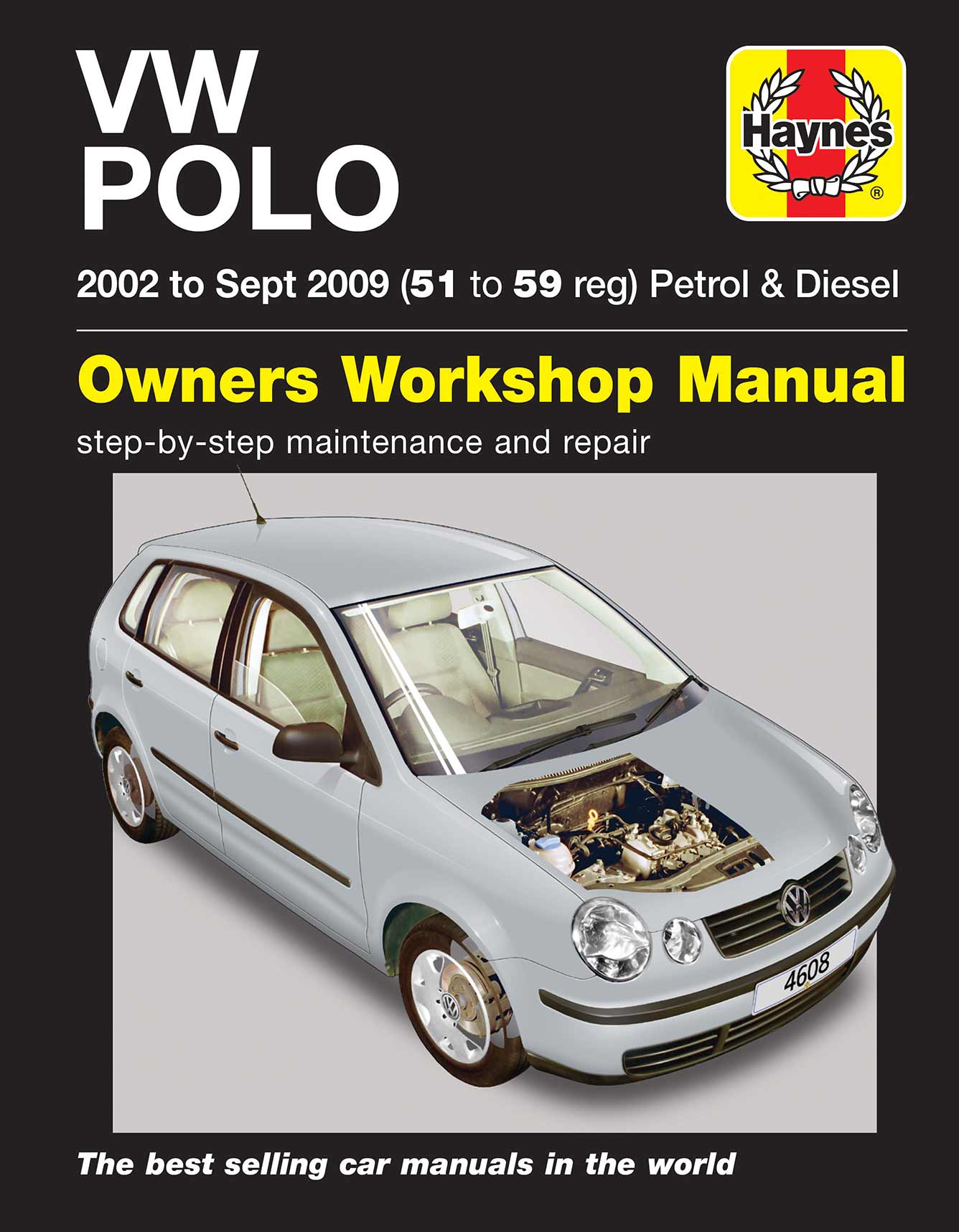 Volkswagen Polo Petrol & Diesel (2002-Sept 2009) Haynes Repair Manual Printed Book Front Cover