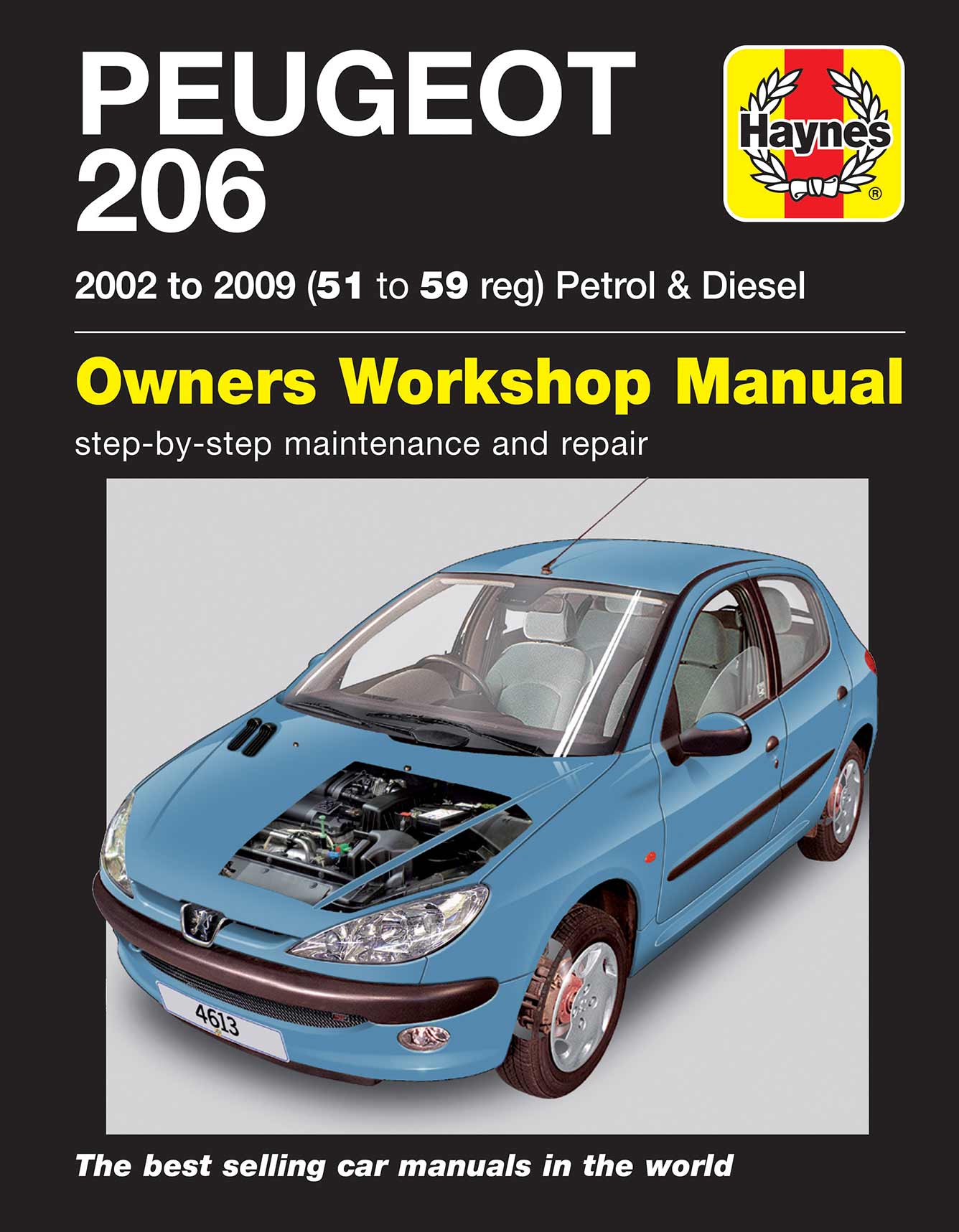 Peugeot 206 Petrol & Diesel (2002-2009) Haynes Repair Manual Printed Book Front Cover