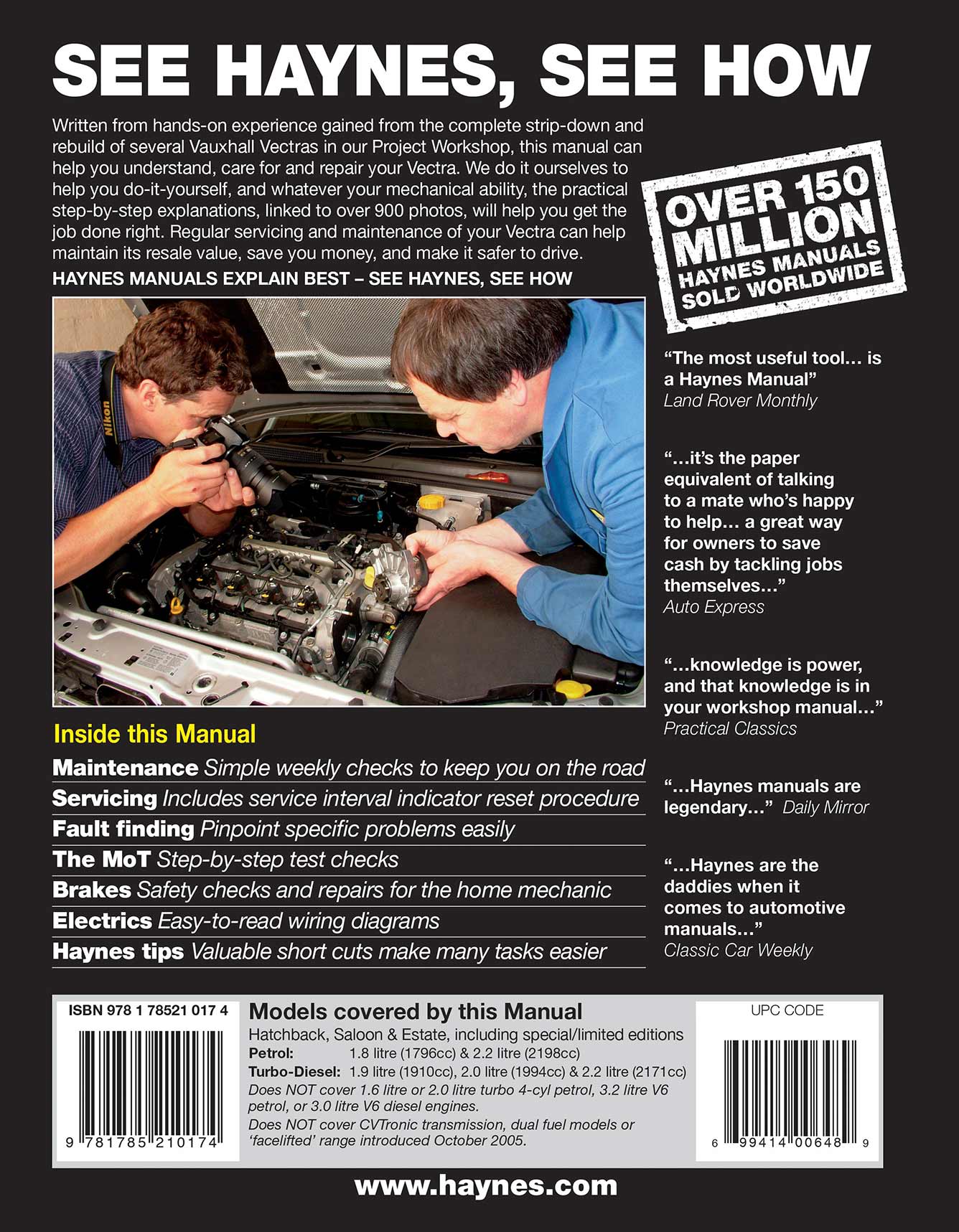 Vauxhall/Opel Vectra Petrol & Diesel (June 2002-Sept 2005) Haynes Repair Manual