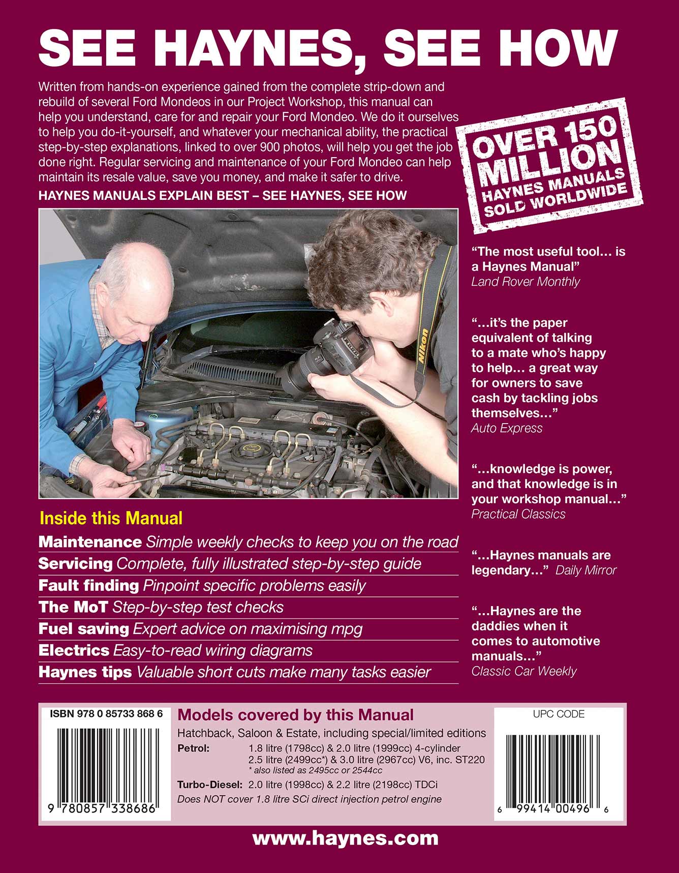 Ford Mondeo Petrol & Diesel (July 2003-2007) Haynes Repair Manual