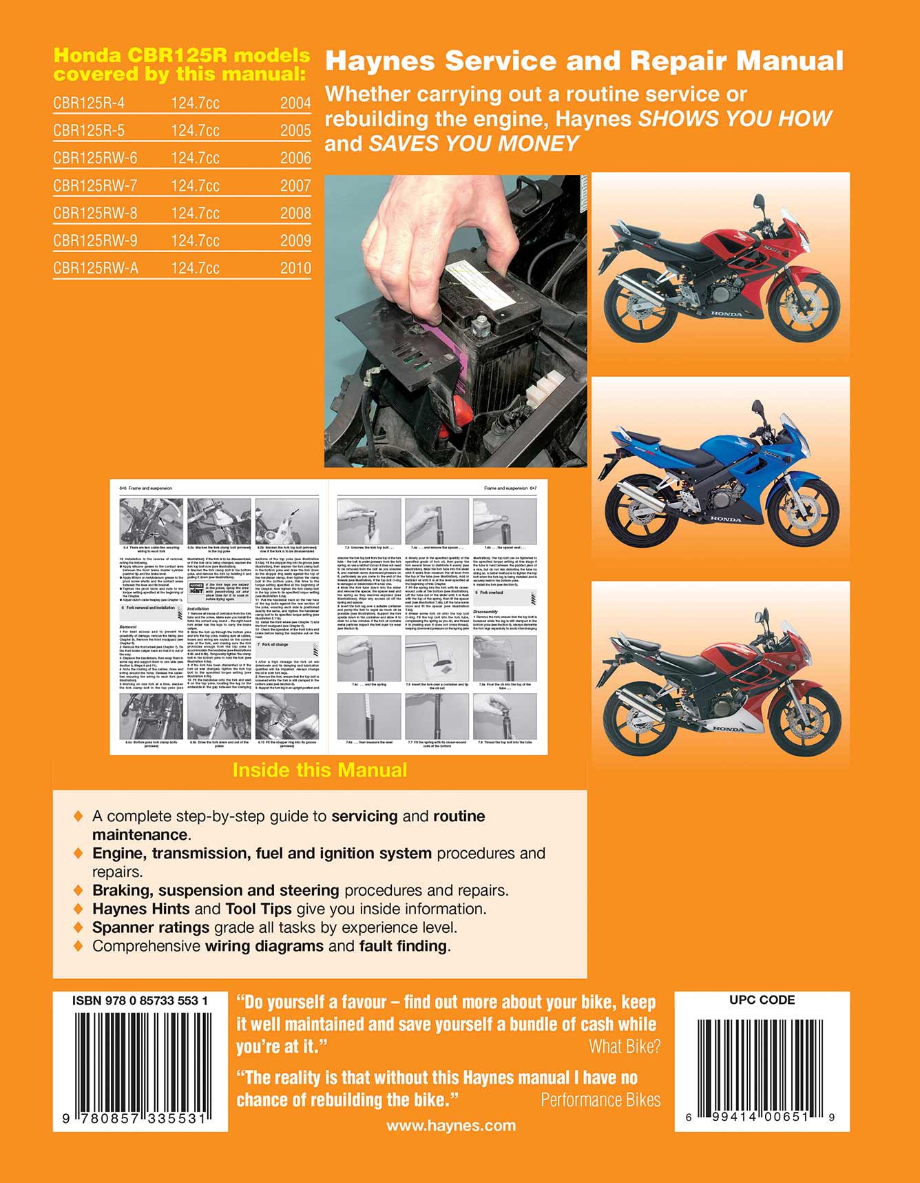 Honda CBR125R (2004-2010) Haynes Repair Manual – Haynes Manuals