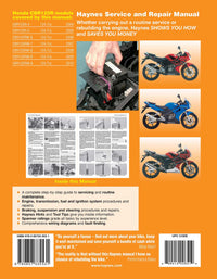 Honda CBR125R (2004-2010) Haynes Repair Manual Printed Book Back Cover