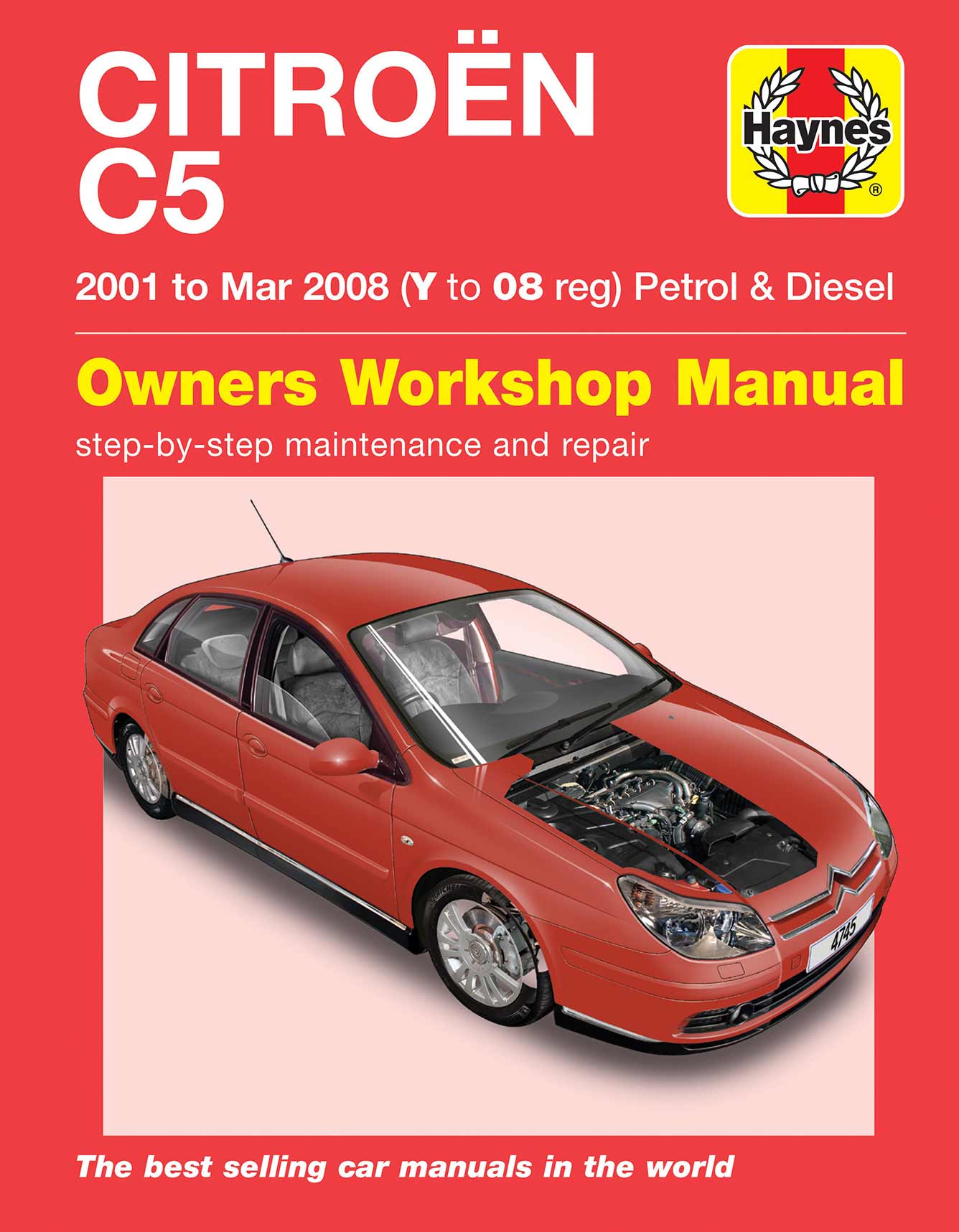 Citroen C5 Petrol & Diesel (2001-Mar 2008) Haynes Repair Manual Printed Book Front Cover