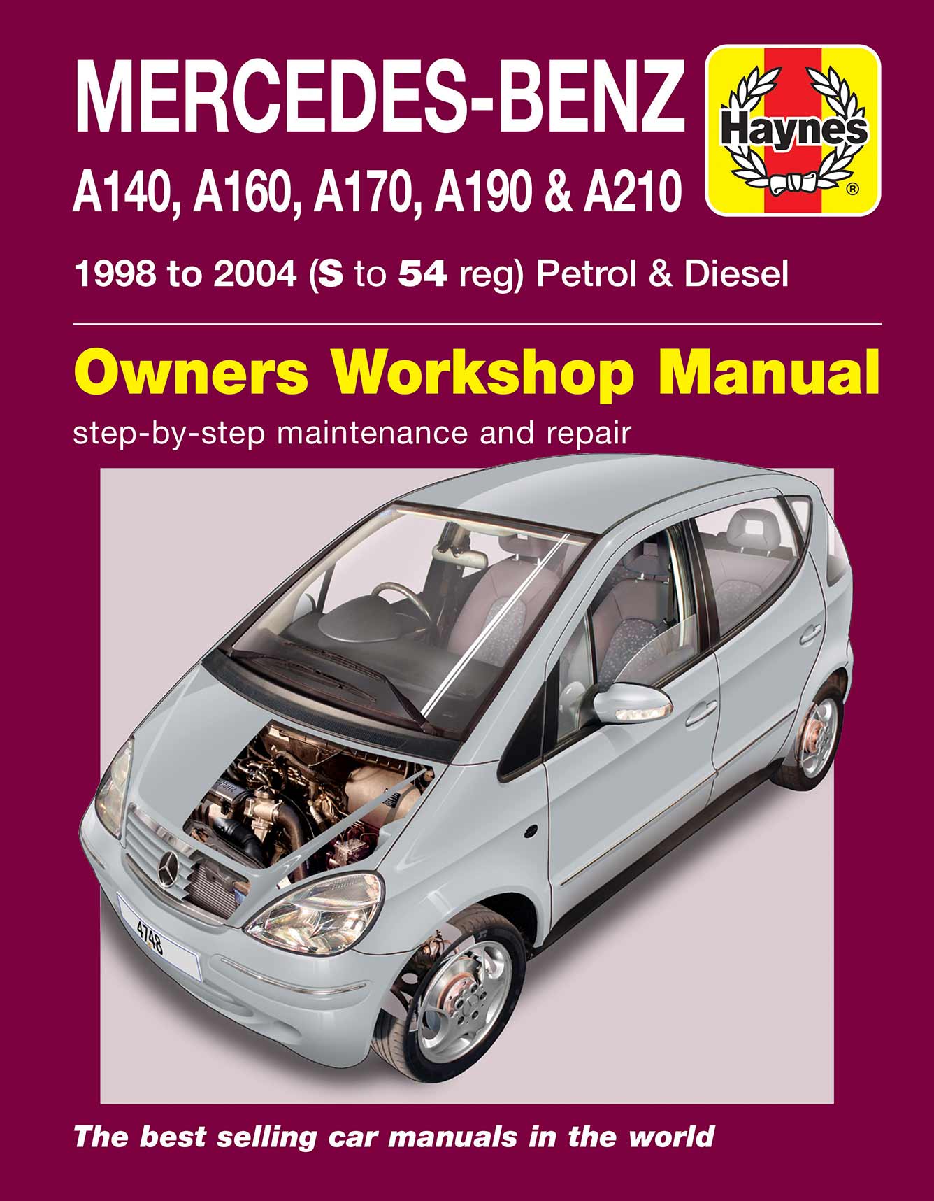 Mercedes-Benz A-Class Petrol & Diesel (1998-2004) Haynes Repair Manual Printed Book Front Cover