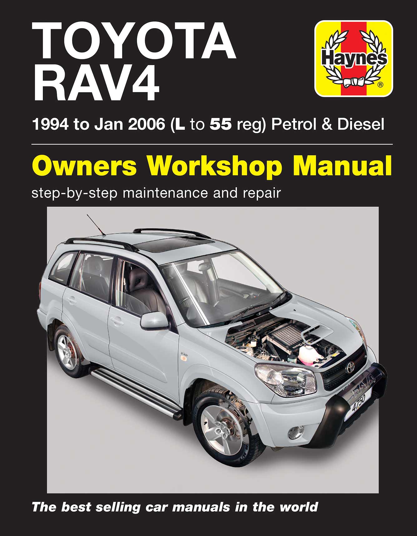 Toyota RAV4 Petrol & Diesel (1994-Jan 2006) Haynes Repair Manual Printed Book Front Cover