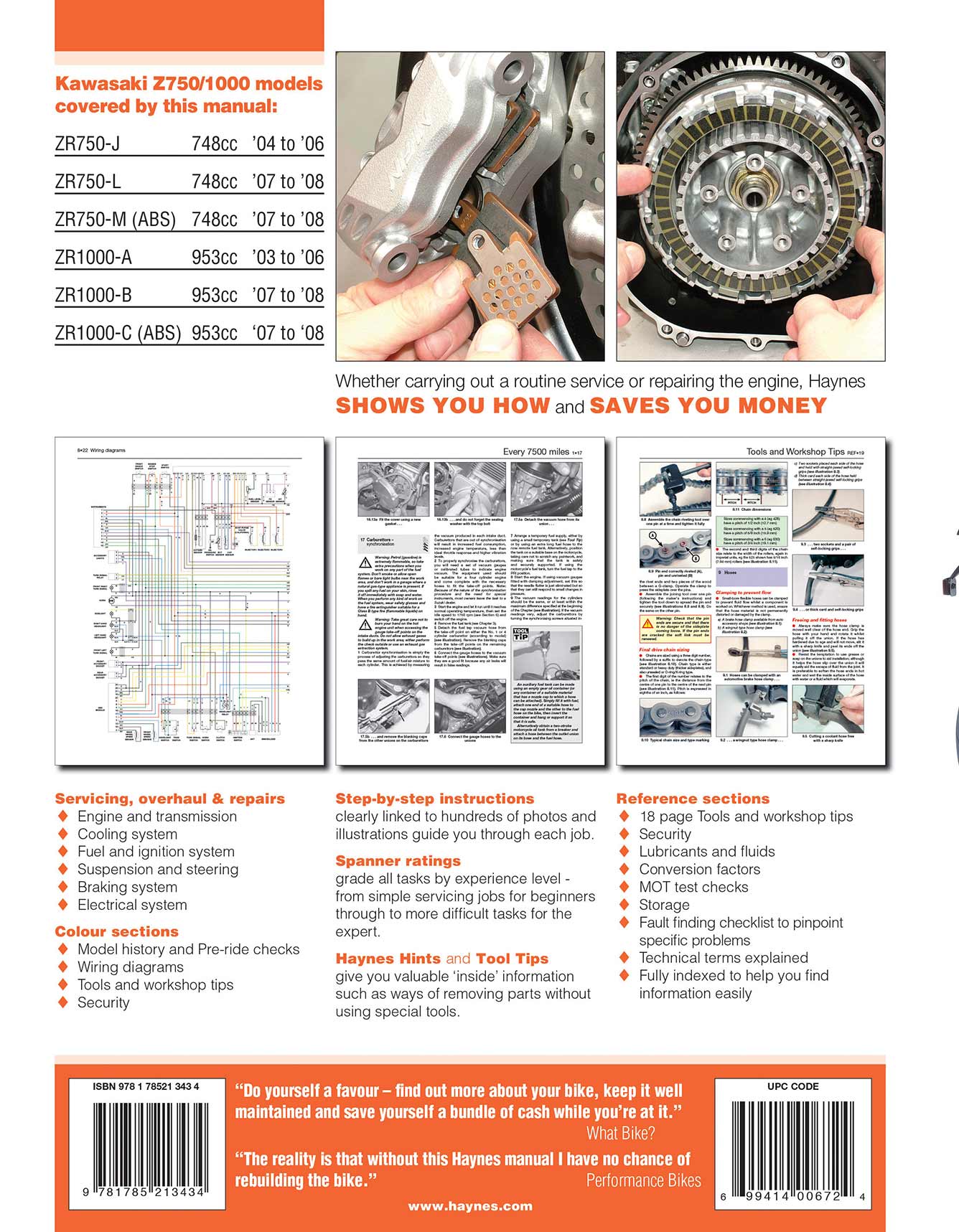 Kawasaki Z750 & Z1000 (2003-2008) Haynes Repair Manual