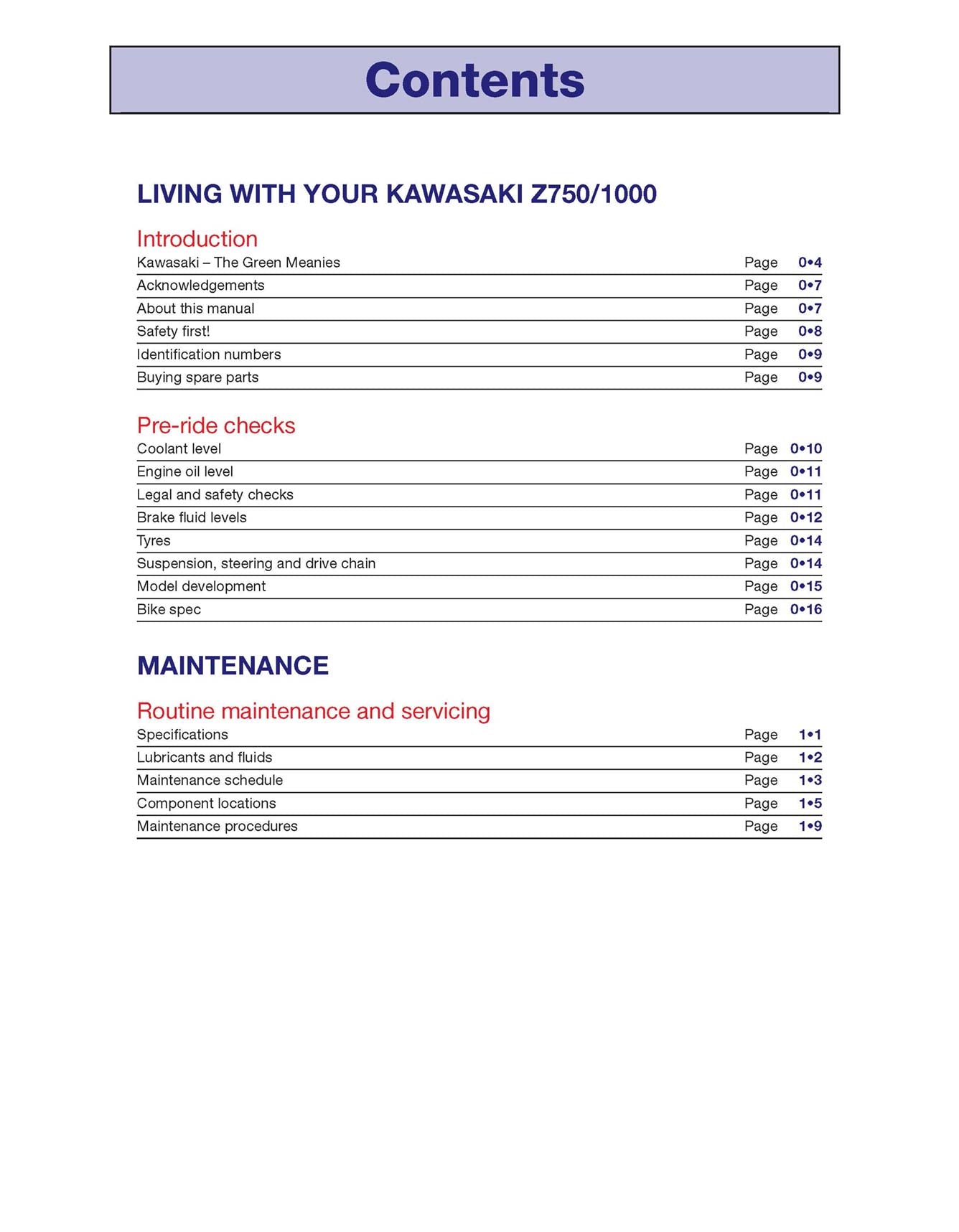 Kawasaki Z750 & Z1000 (2003-2008) Haynes Repair Manual