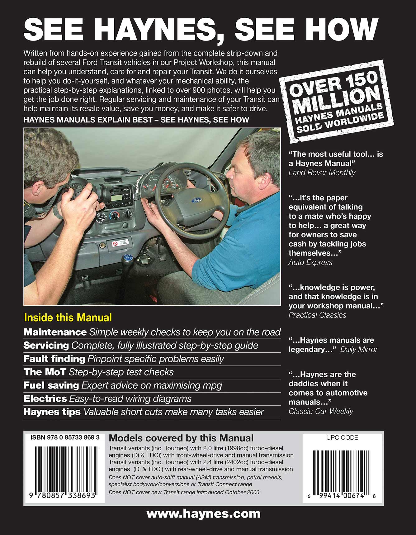 Ford Transit Diesel (Oct 2000-Oct 2006) Haynes Repair Manual