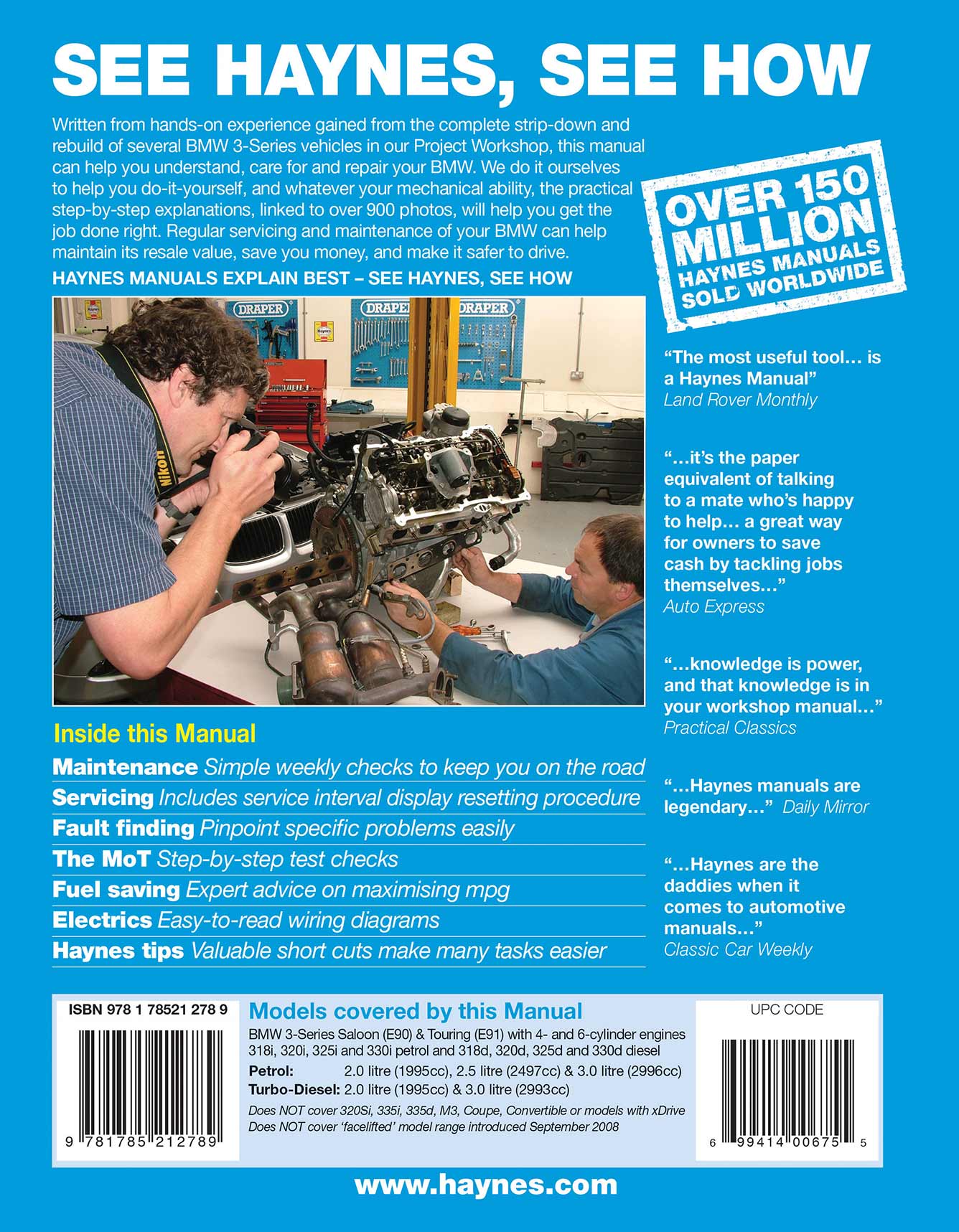 BMW 3-Series Petrol & Diesel (2005-Sept 2008) Haynes Repair Manual