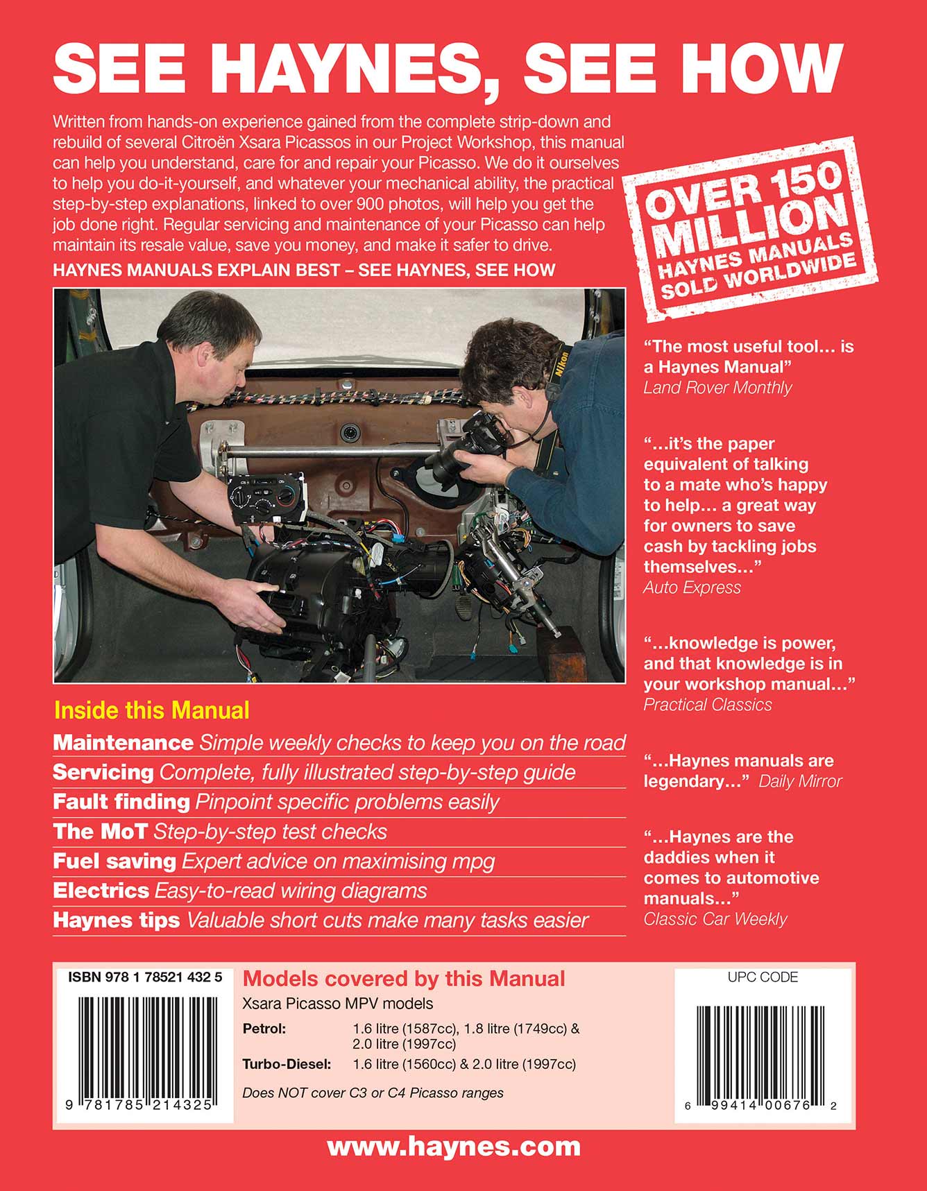 Citroen Xsara Picasso Petrol & Diesel (Mar 2004-2010) Haynes Repair Manual