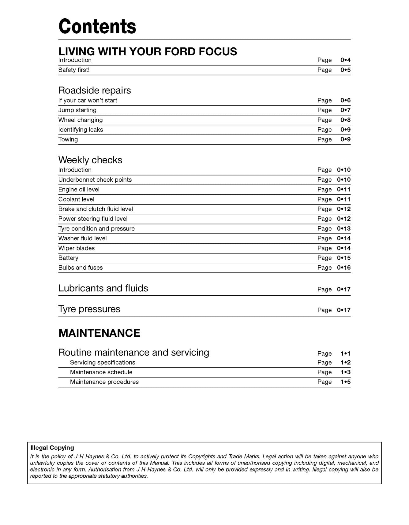Ford Focus Petrol (2005-2011) 54 to 61 Haynes Repair Manual
