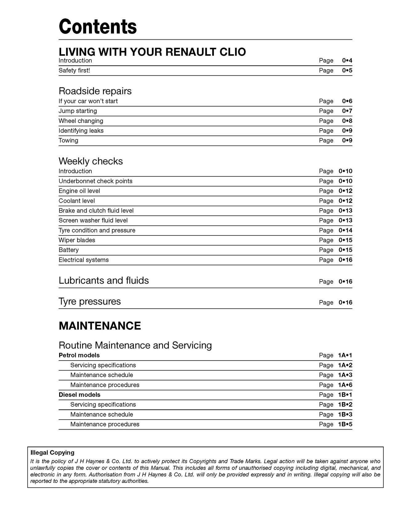 Renault Clio Petrol & Diesel (Oct 2005-May 2009) Haynes Repair Manual