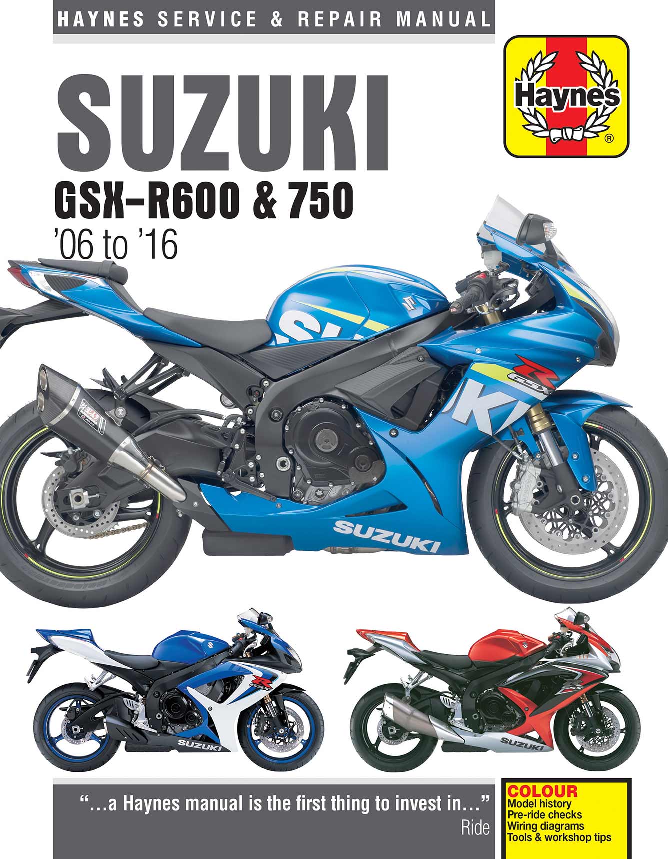 Suzuki GSX-R600 & 750 (2006-2016) Haynes Repair Manual Printed Book Front Cover