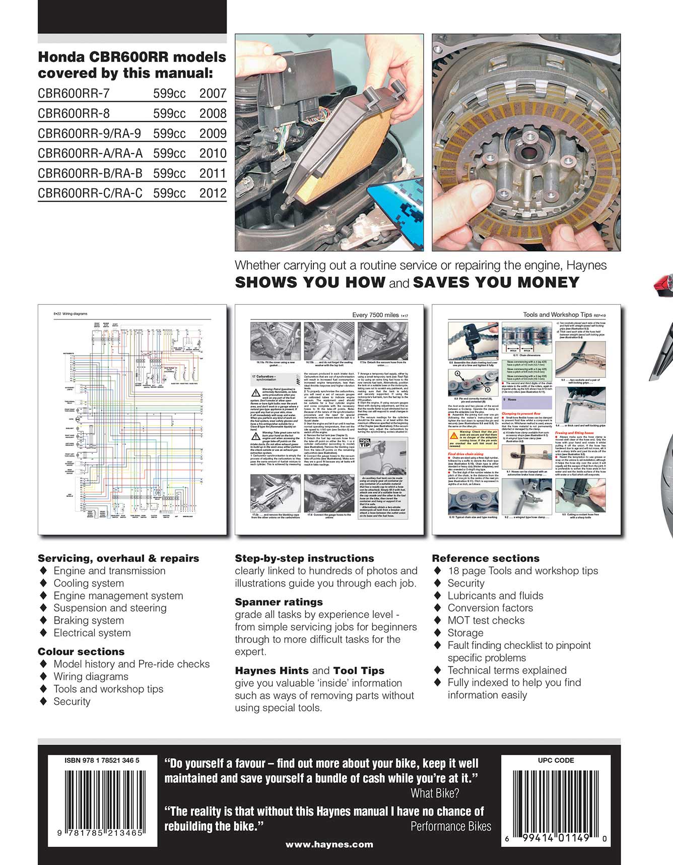 Honda CBR600RR (2007-2012) Haynes Repair Manual